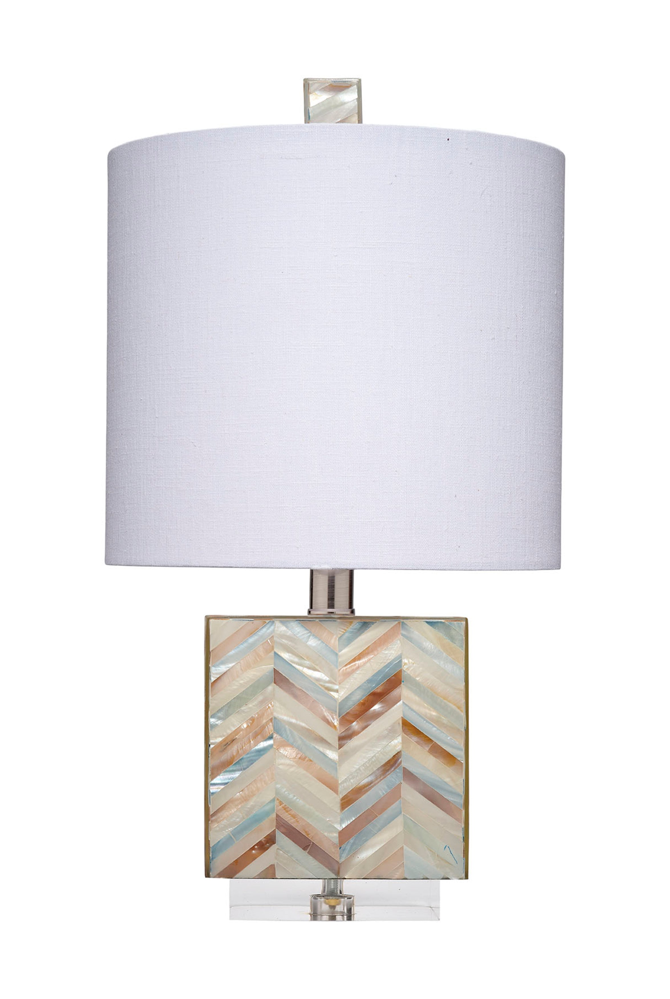 Garbo Mother of Pearl Table Lamp with Linen Shade
