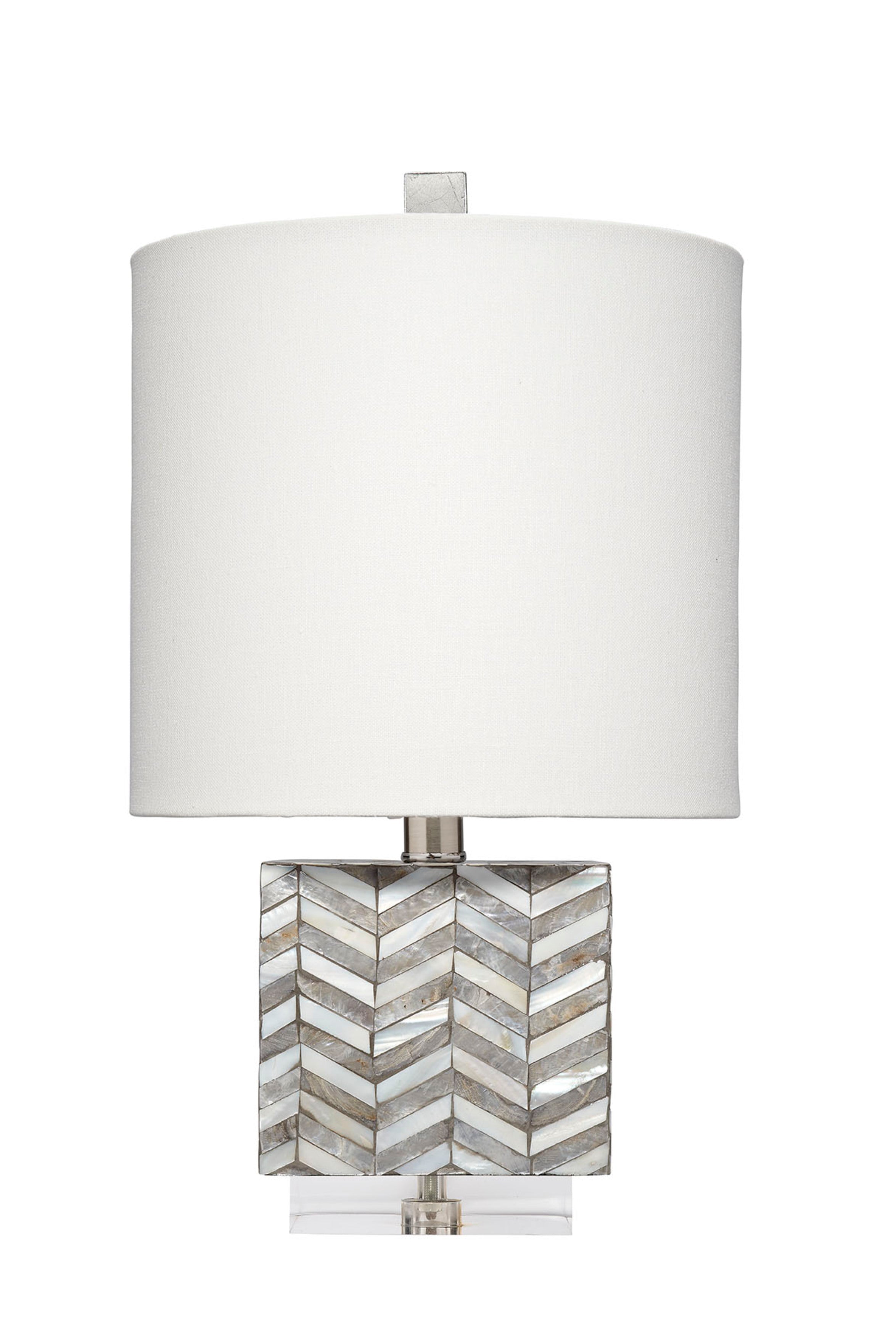 Garbo Mother of Pearl Table Lamp with Linen Shade