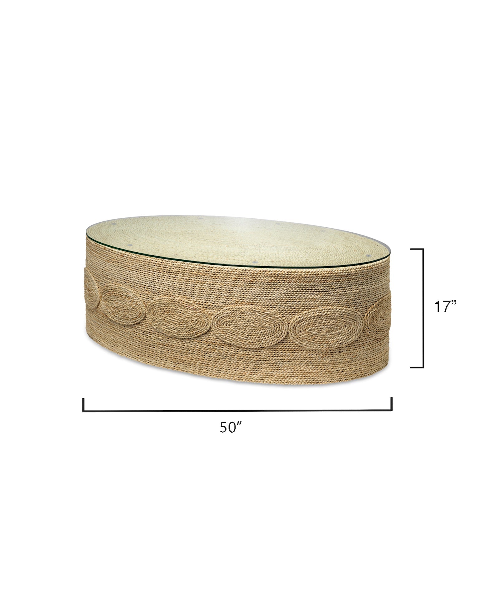 Barbados Oval Coffee Table-Natural
