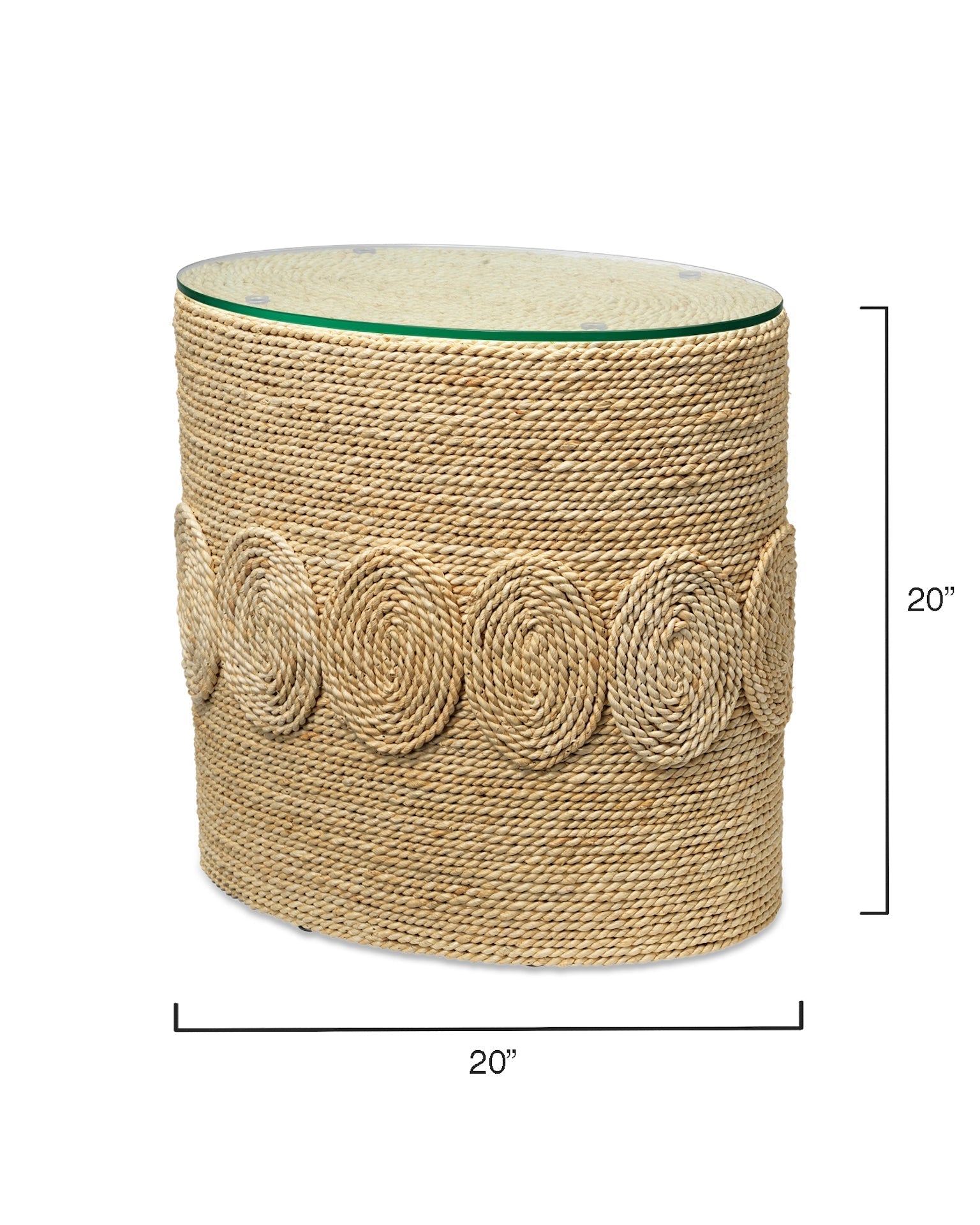 Barbados Oval Side Table-Natural