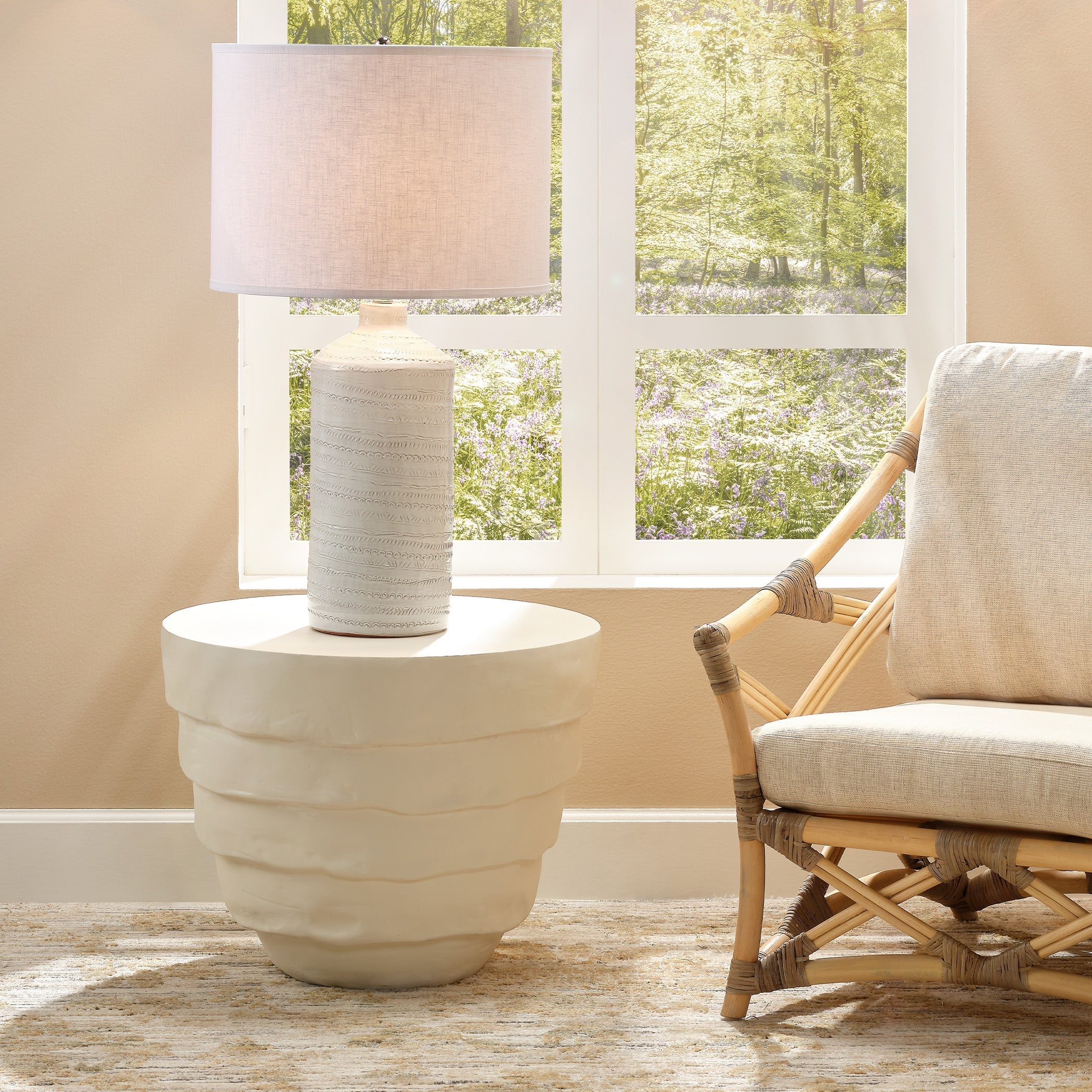 Concentric Fiber Glass Indoor/Outdoor Side Table