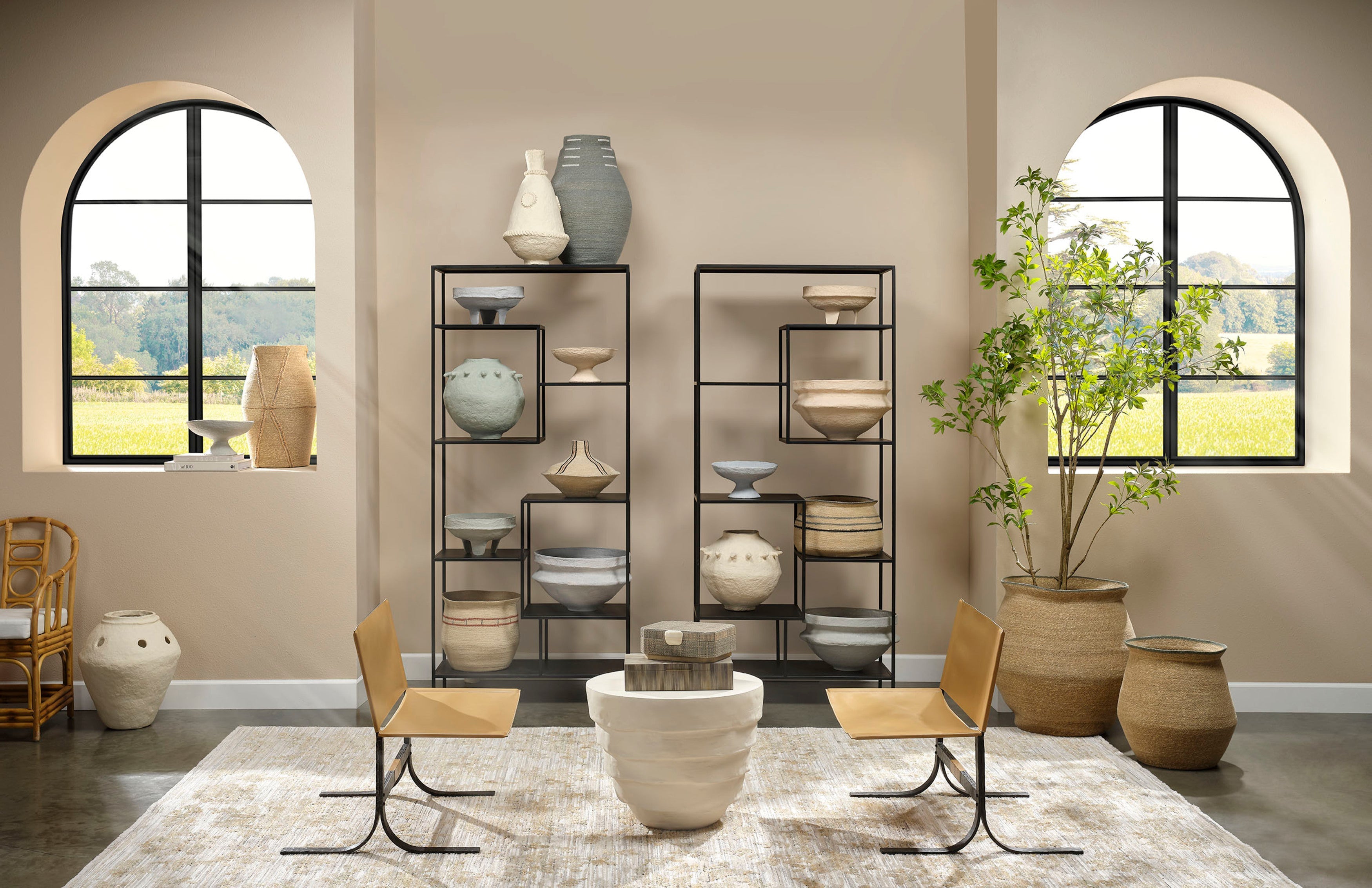 Concentric Fiber Glass Indoor/Outdoor Side Table