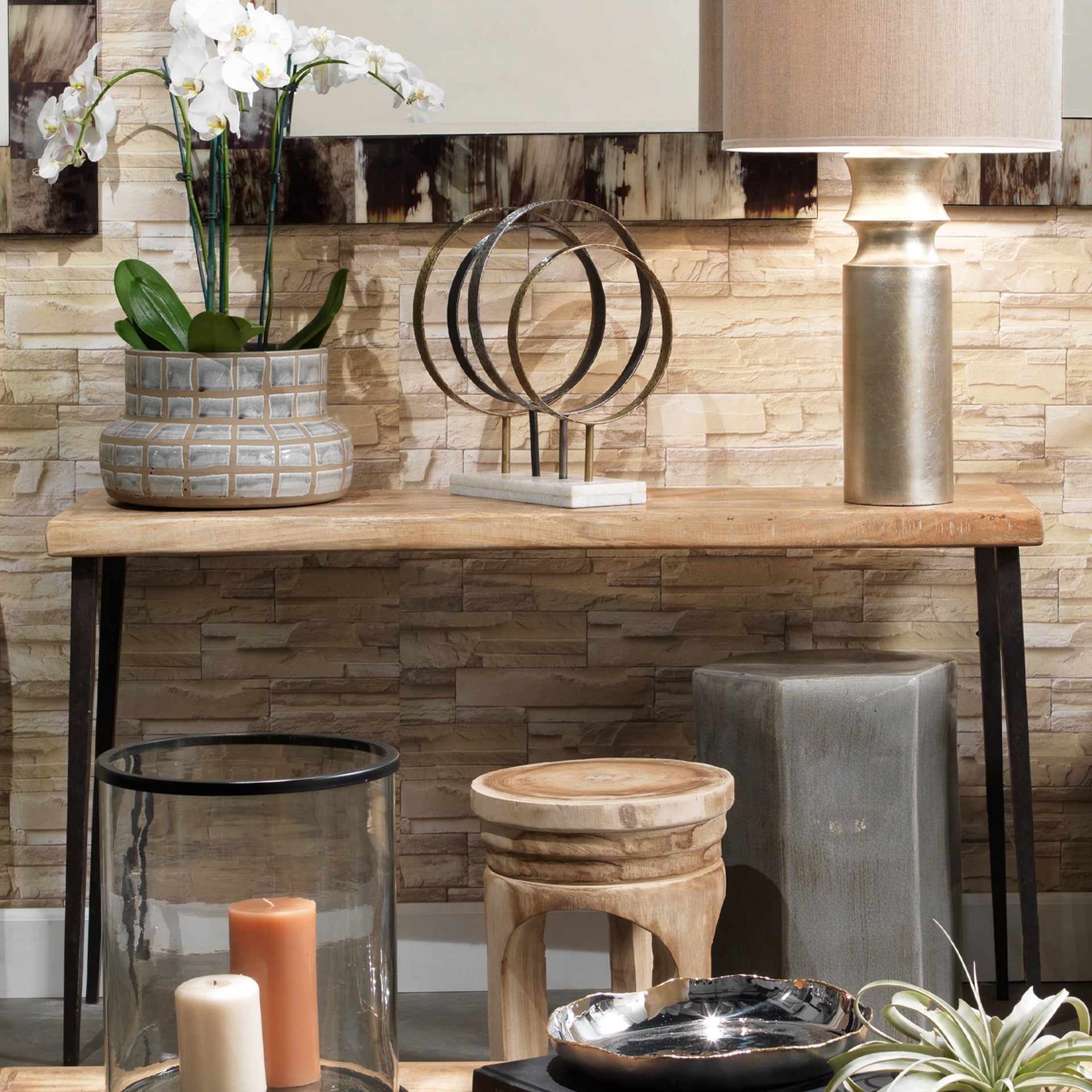 Farmhouse Console Table-Brown