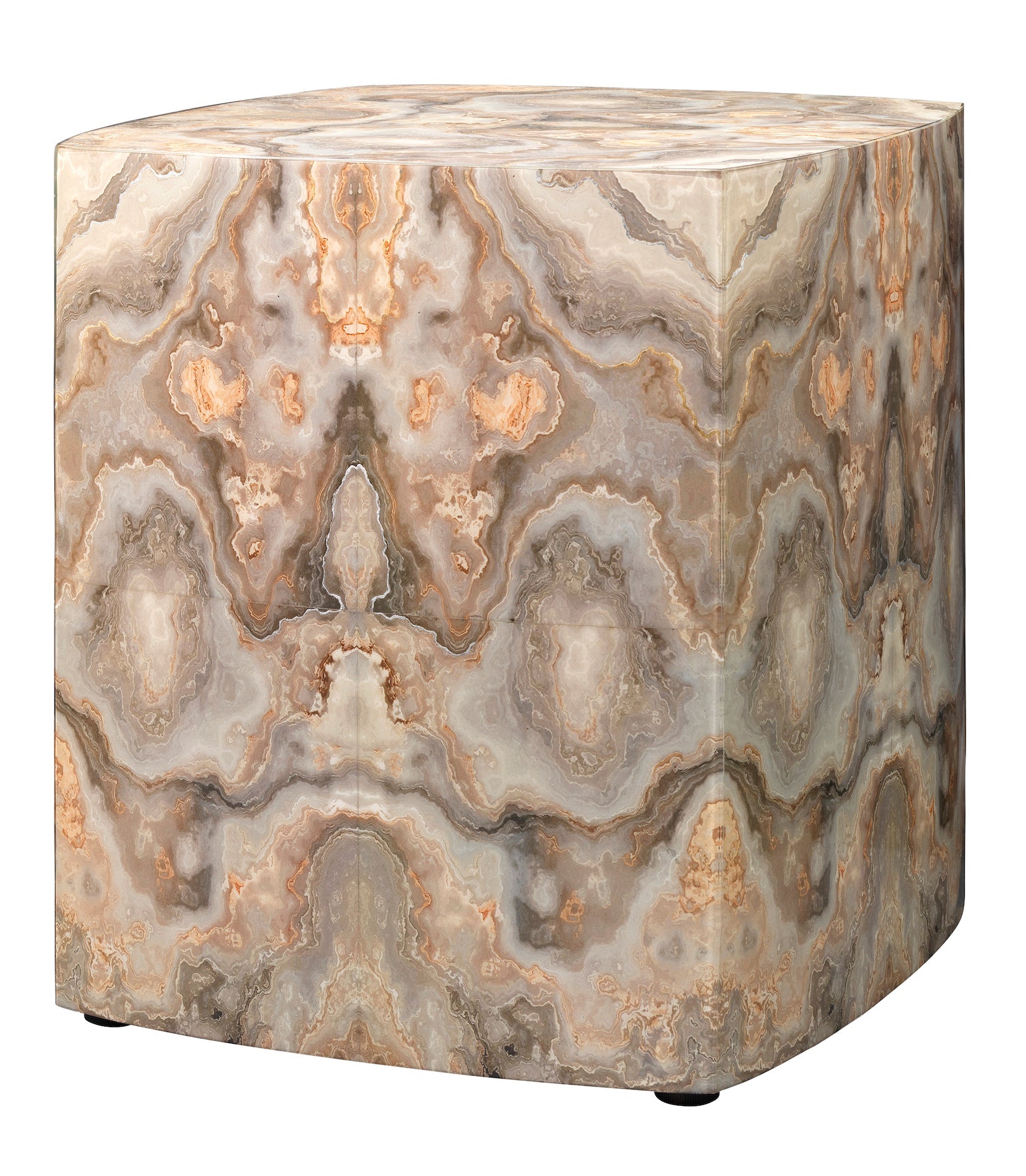 Ink Blot Curved Side Table-Cream