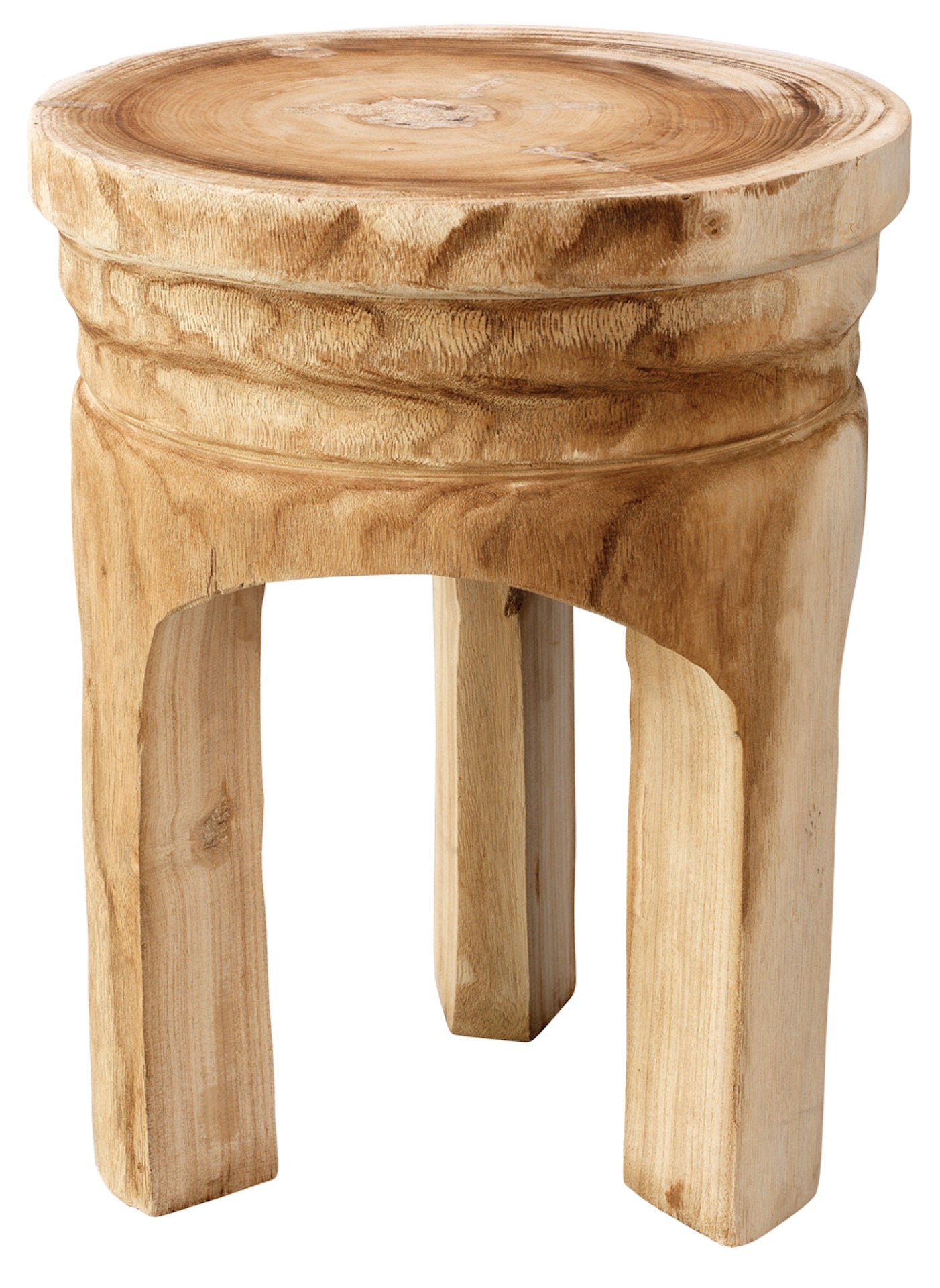 Mesa Wooden Stool-Brown