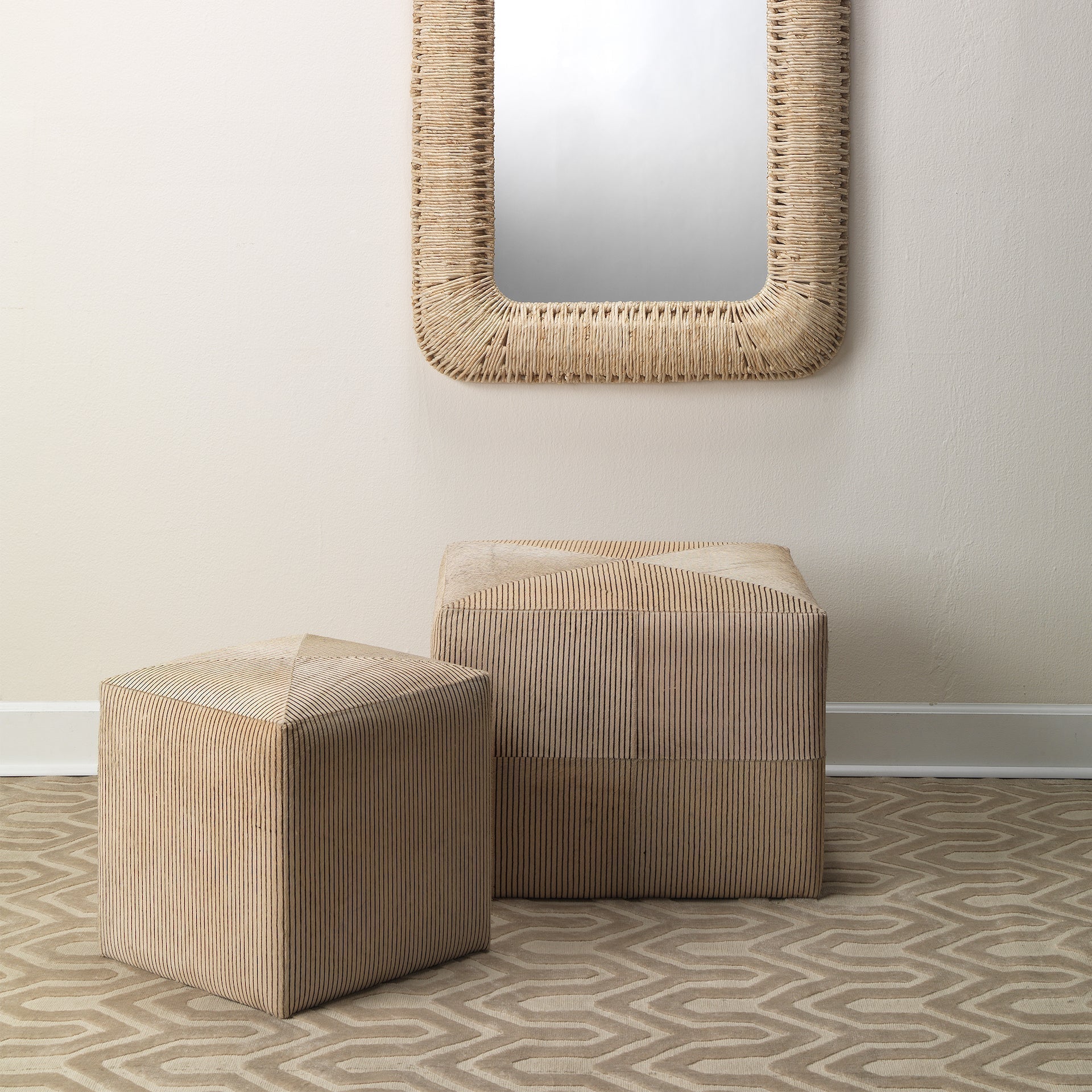 Pinstriped Ottoman-Cream-20PINS-SMCR