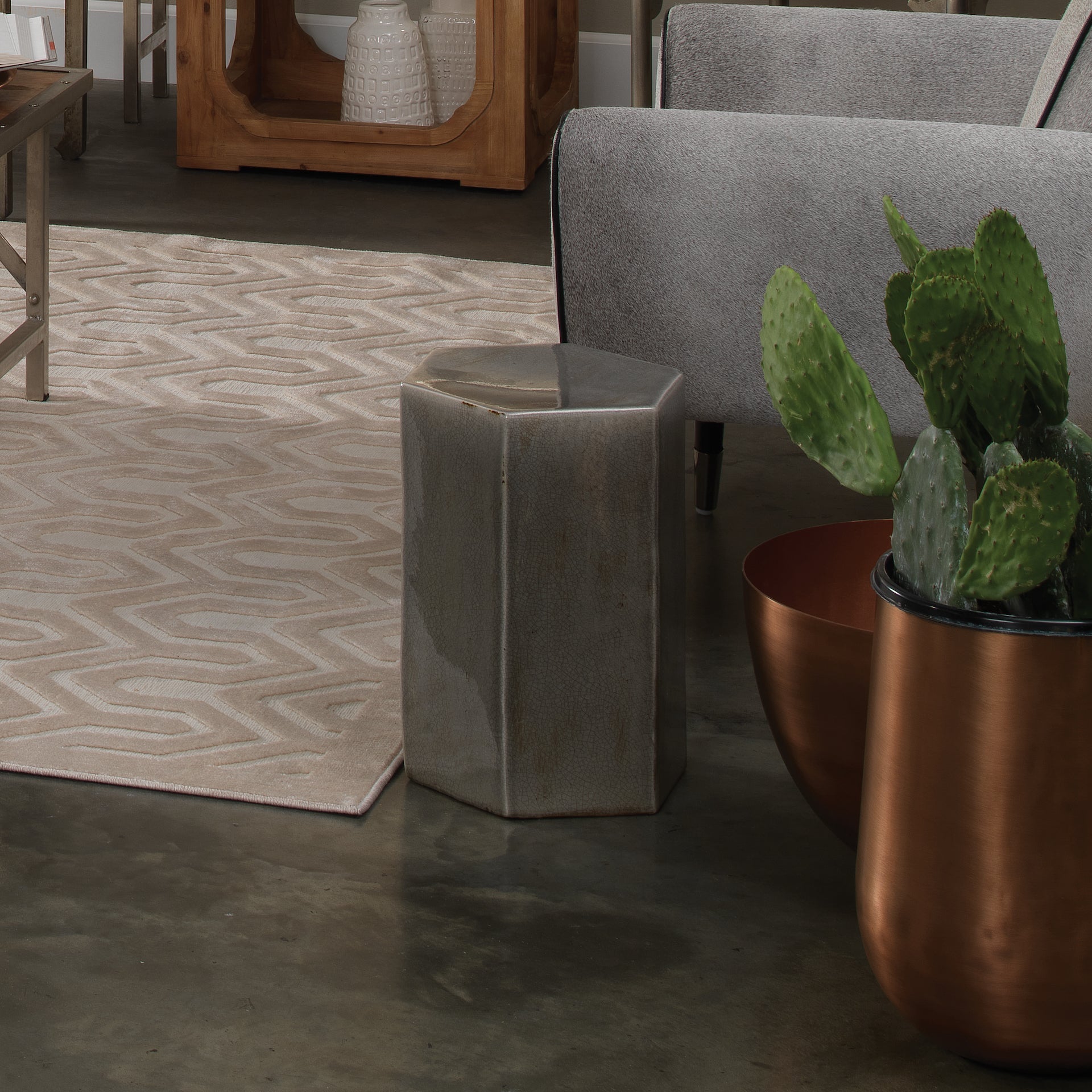 Porto Side Table-Grey, Small