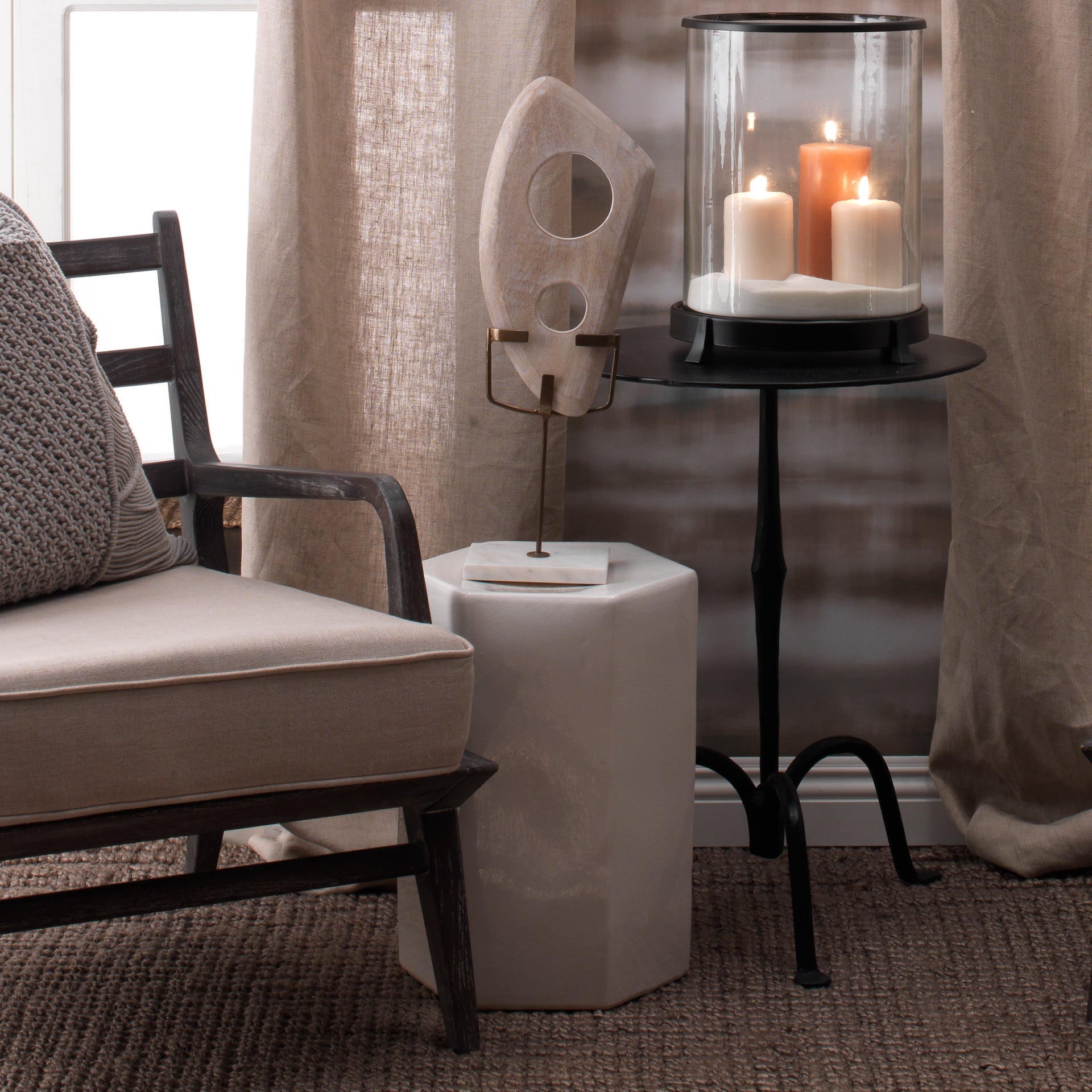 Porto Side Table-White, Small