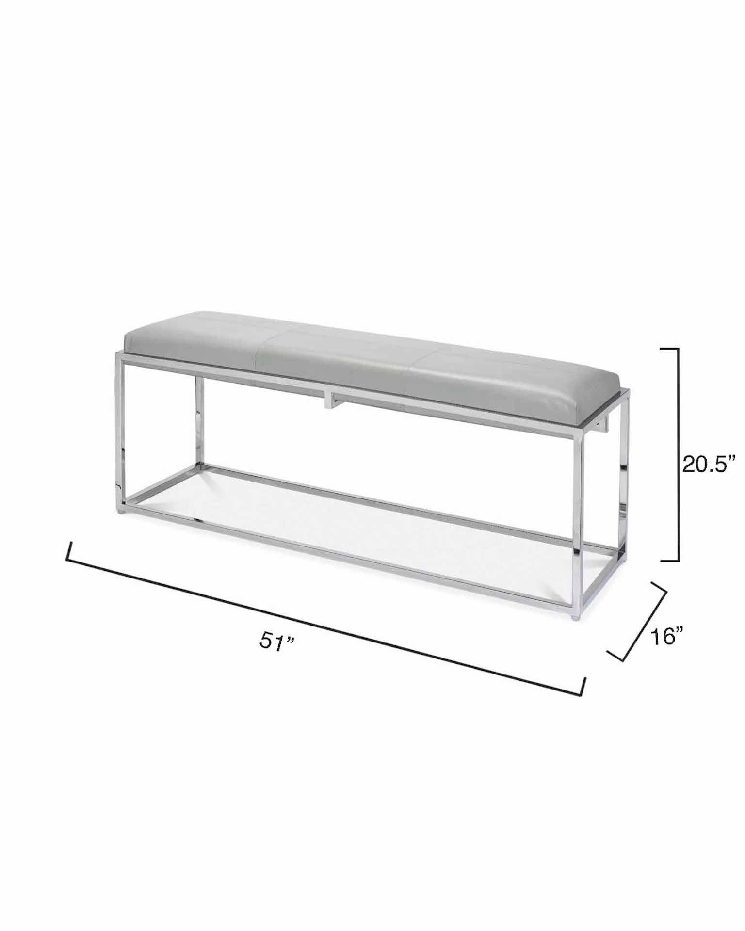 Shelby Bench-Grey and Nickel