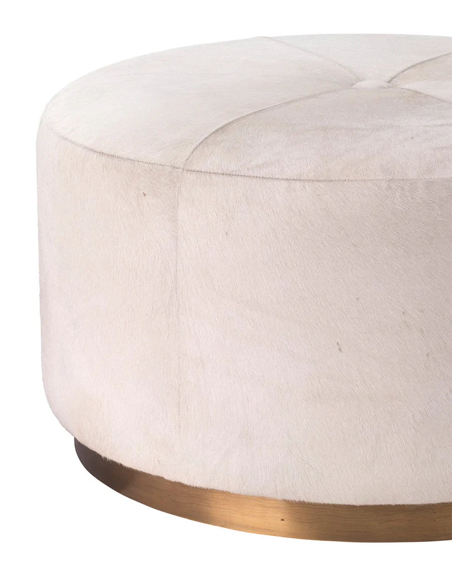 Thackeray Round Pouf-White-20THAC-LGWH