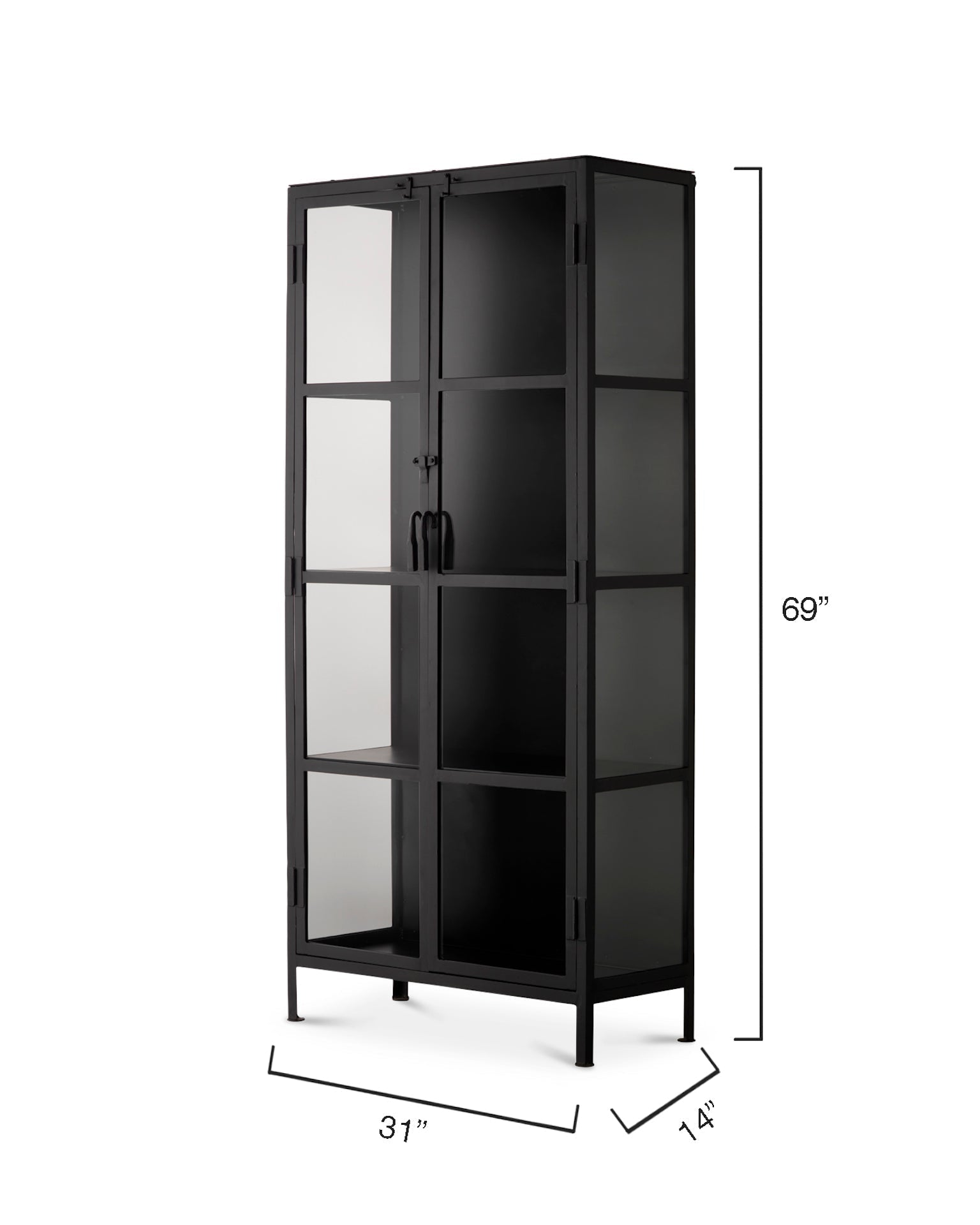 Union Tall Curio Cabinet-Black
