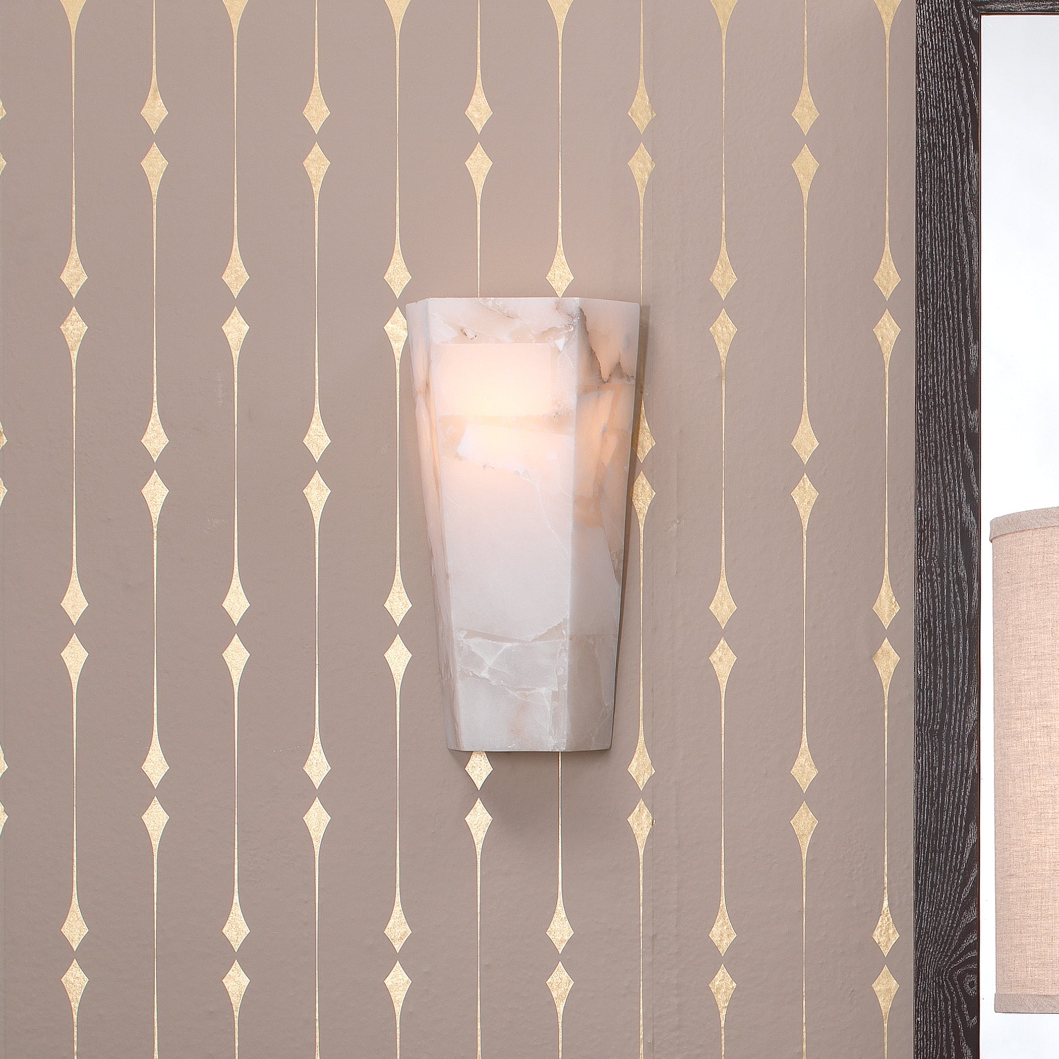 Borealis Tall Hexagon Wall Sconce-White