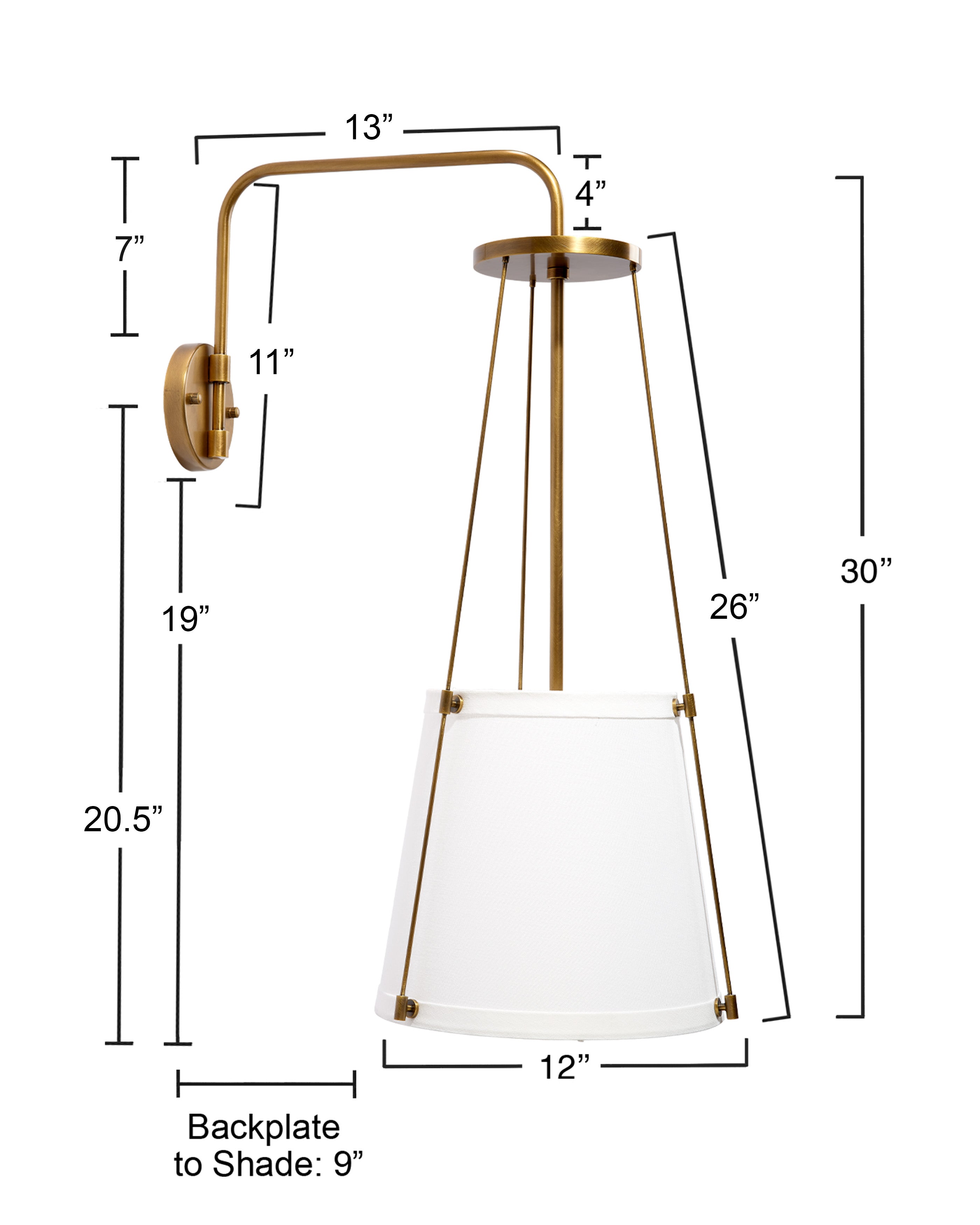 California 1-Light Wall Sconce, Antique Brass