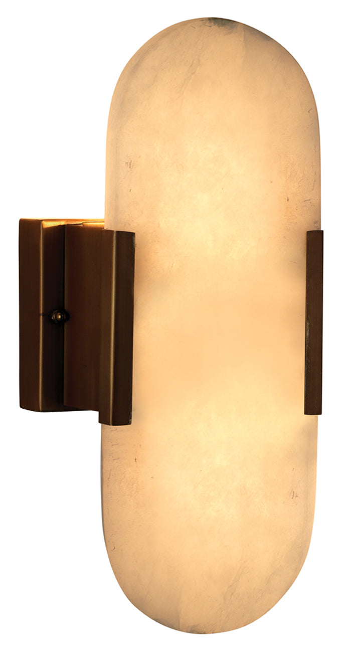 Delphi Wall Sconce-Antique Brass-White