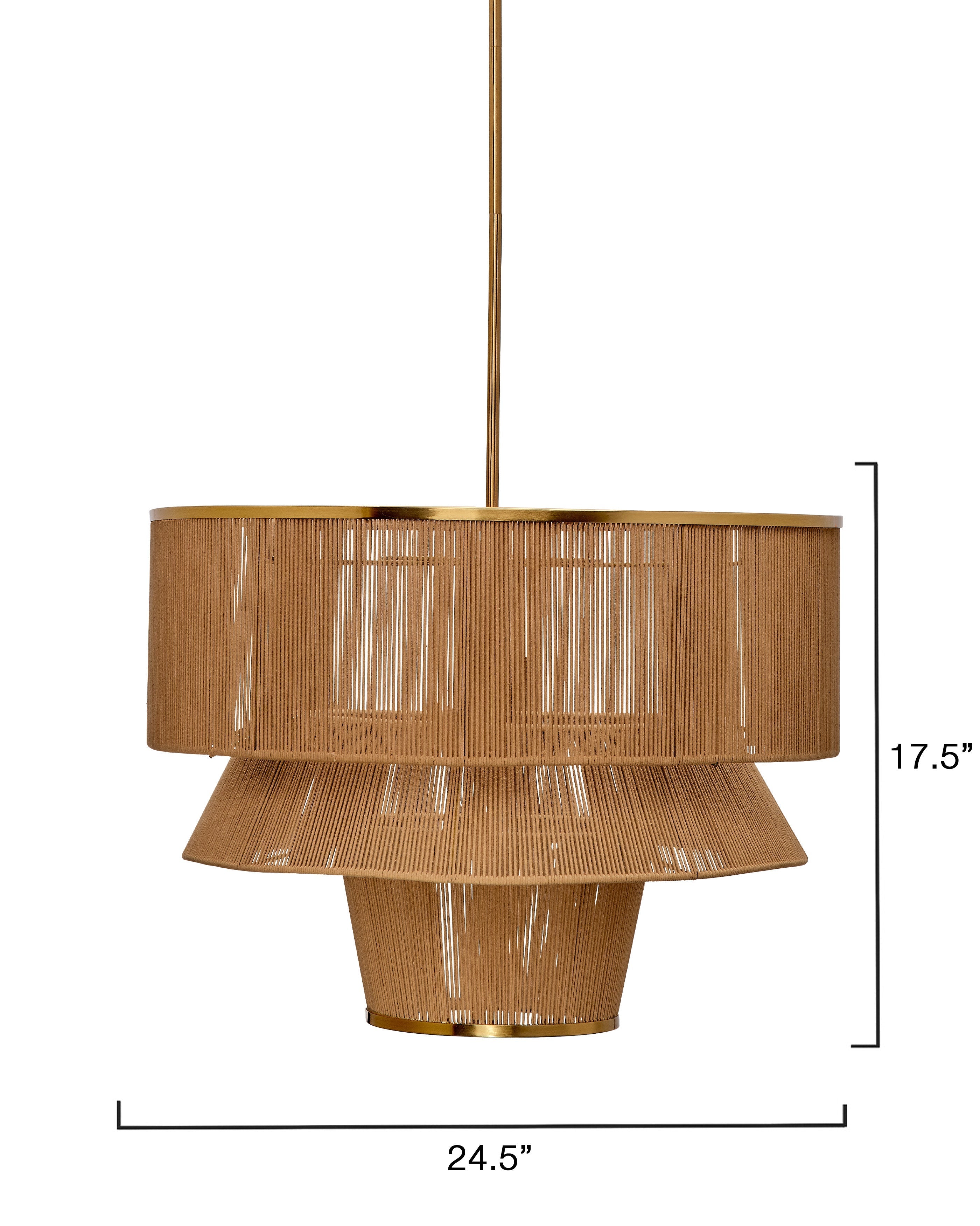 Dimension 1-Light Iron and Cotton Chandelier