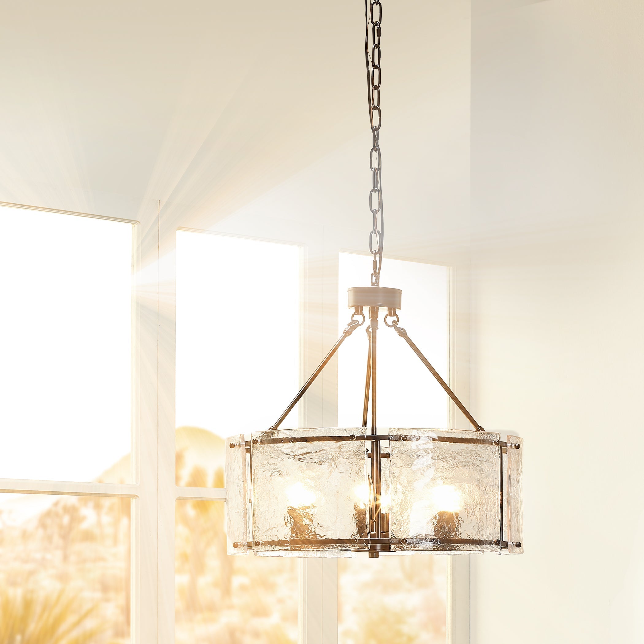 Glenn Large Round Metal 6-Light Chandelier