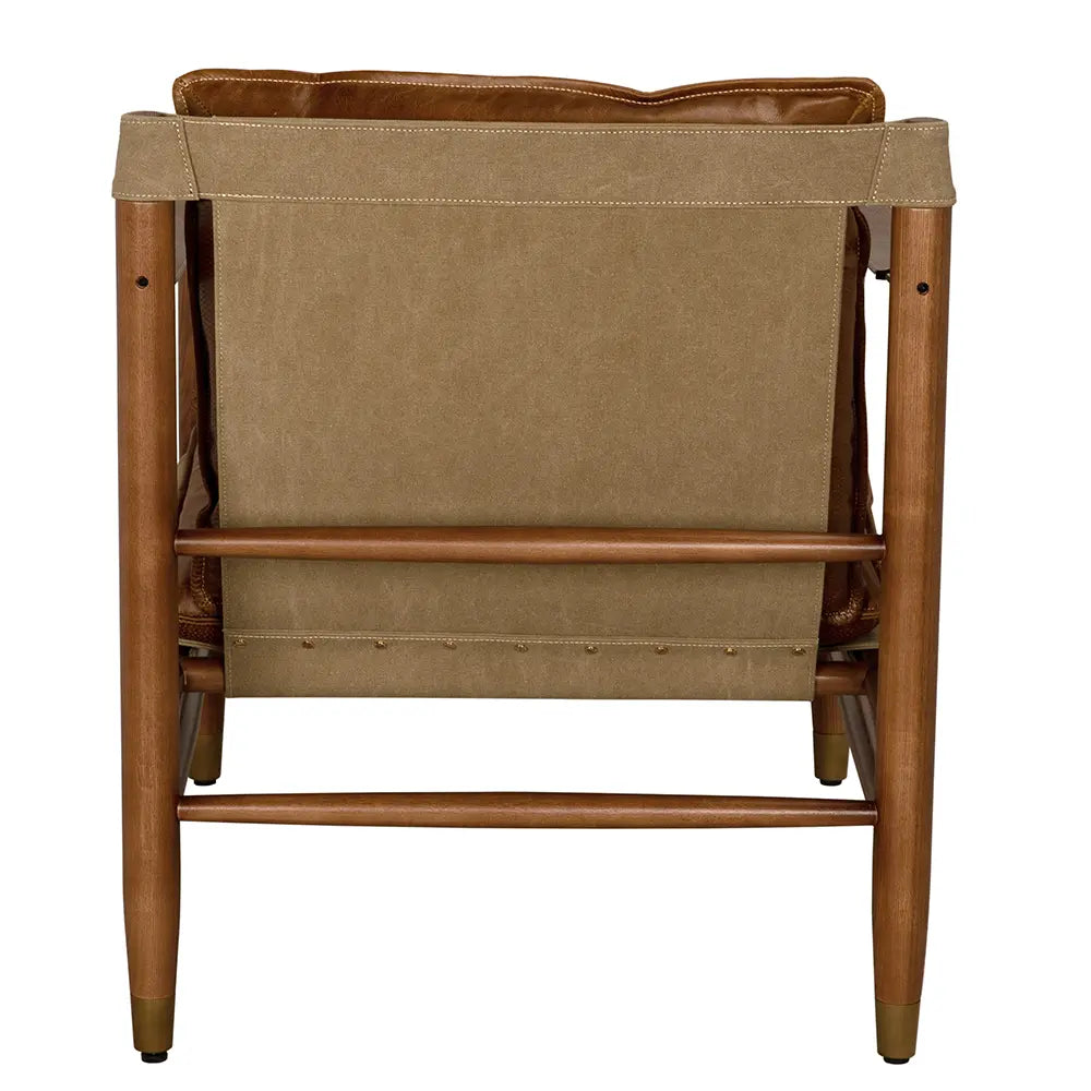 Luther Chair, Cuba Brown Leather with Canvas