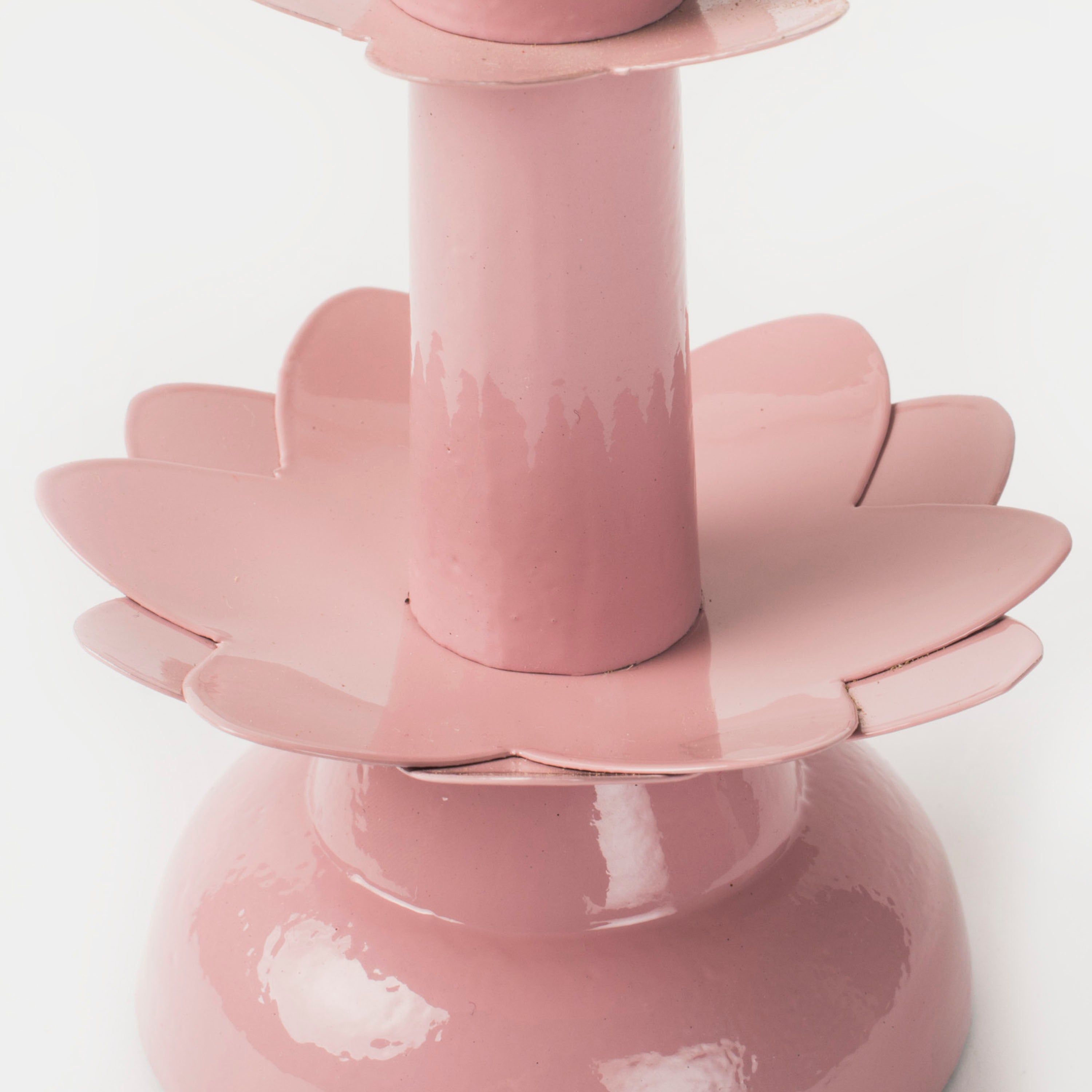 Lotus Bloom Tapered Pink Candleholders
