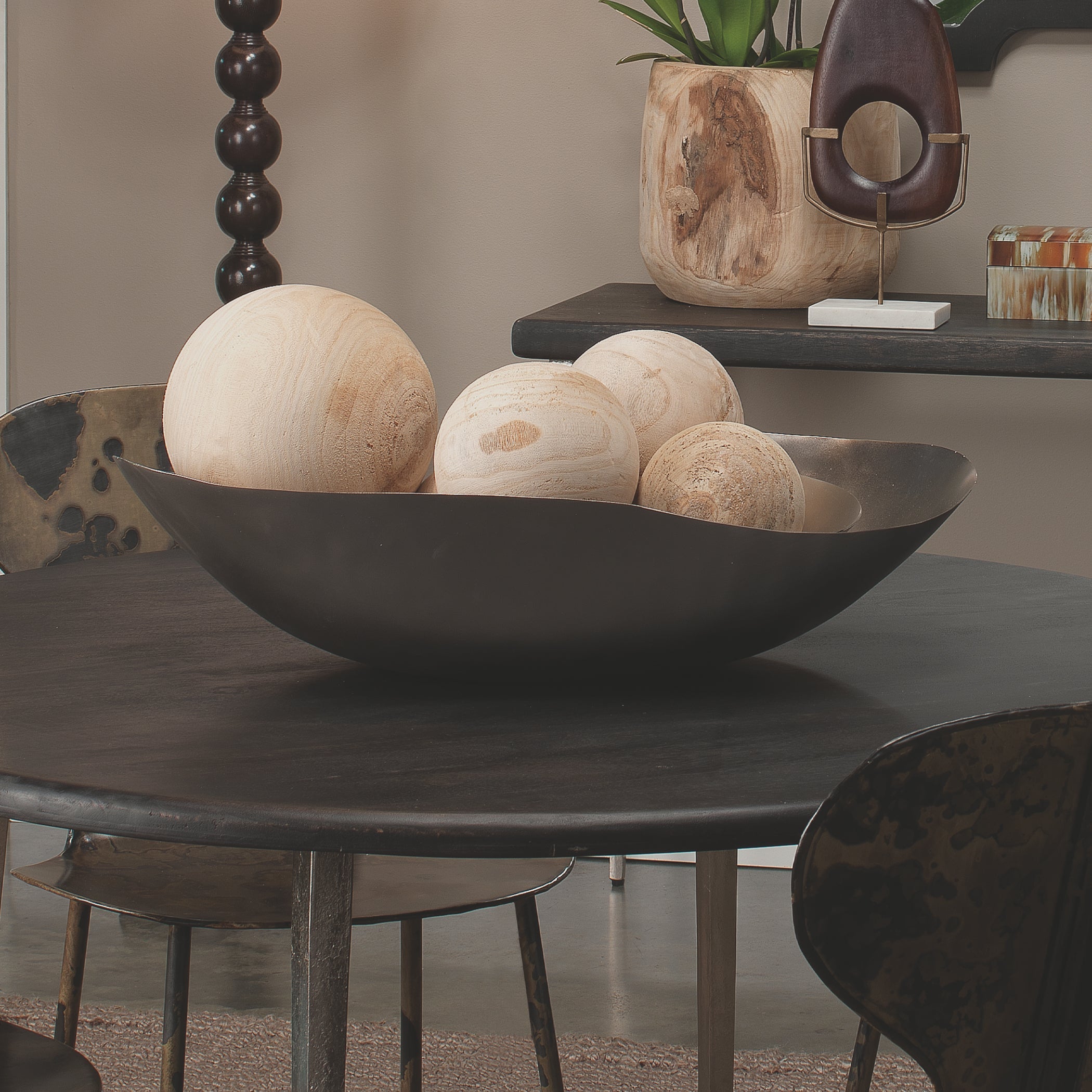 Malibu Wood Balls, Set of 3-Brown