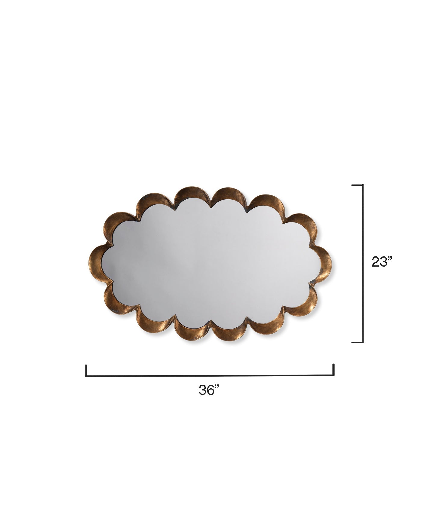 Scalloped Mirror-Brass