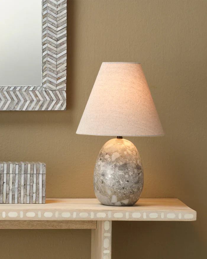 Capsule Table Lamp, Travertine