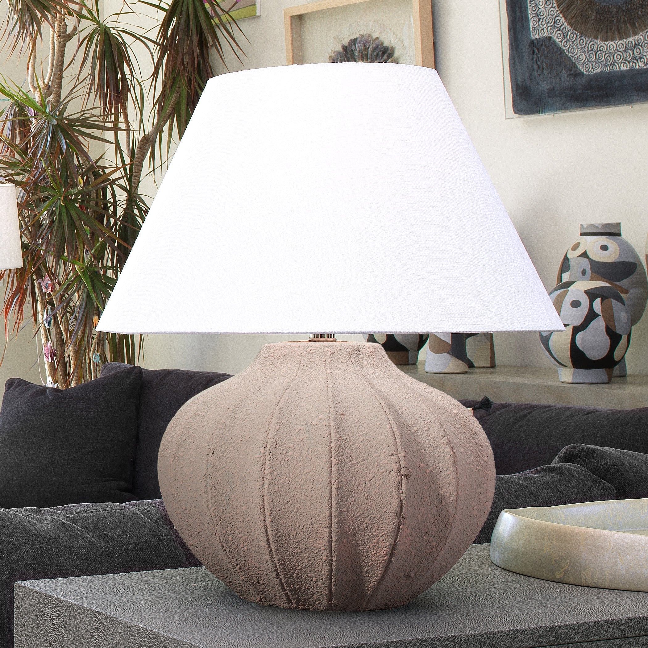 Clamshell Table Lamp-Grey