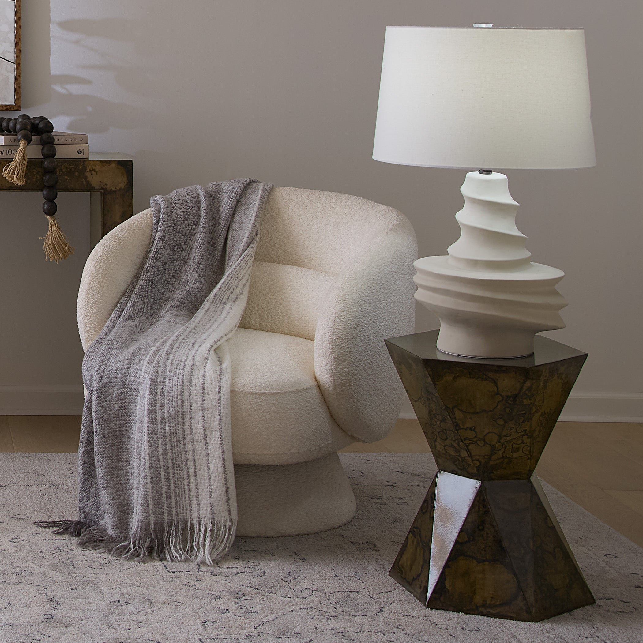 Dune Ceramic Table Lamp with Linen Shade