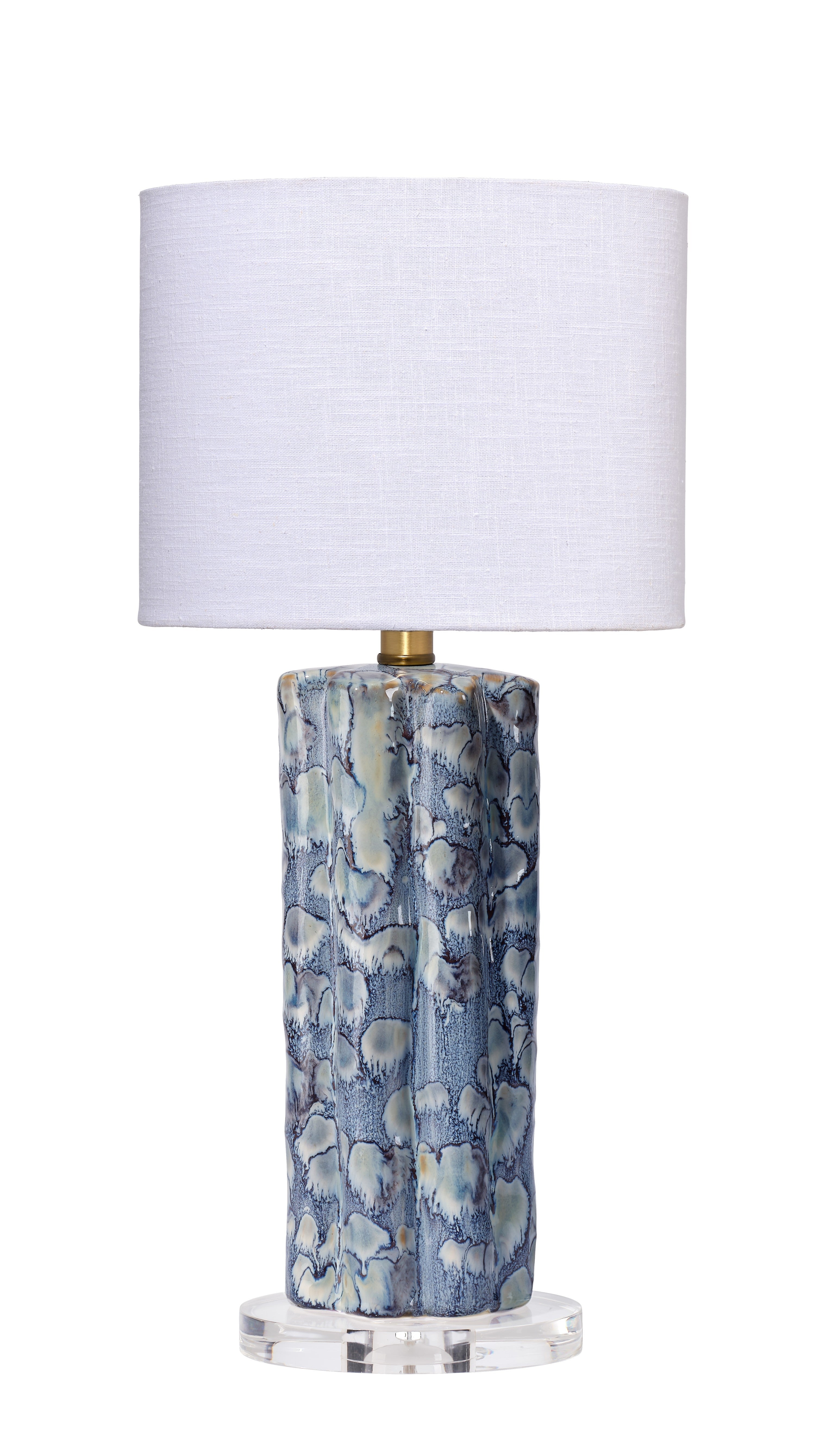 Flurry Ceramic Small Table Lamp with Linen Shade