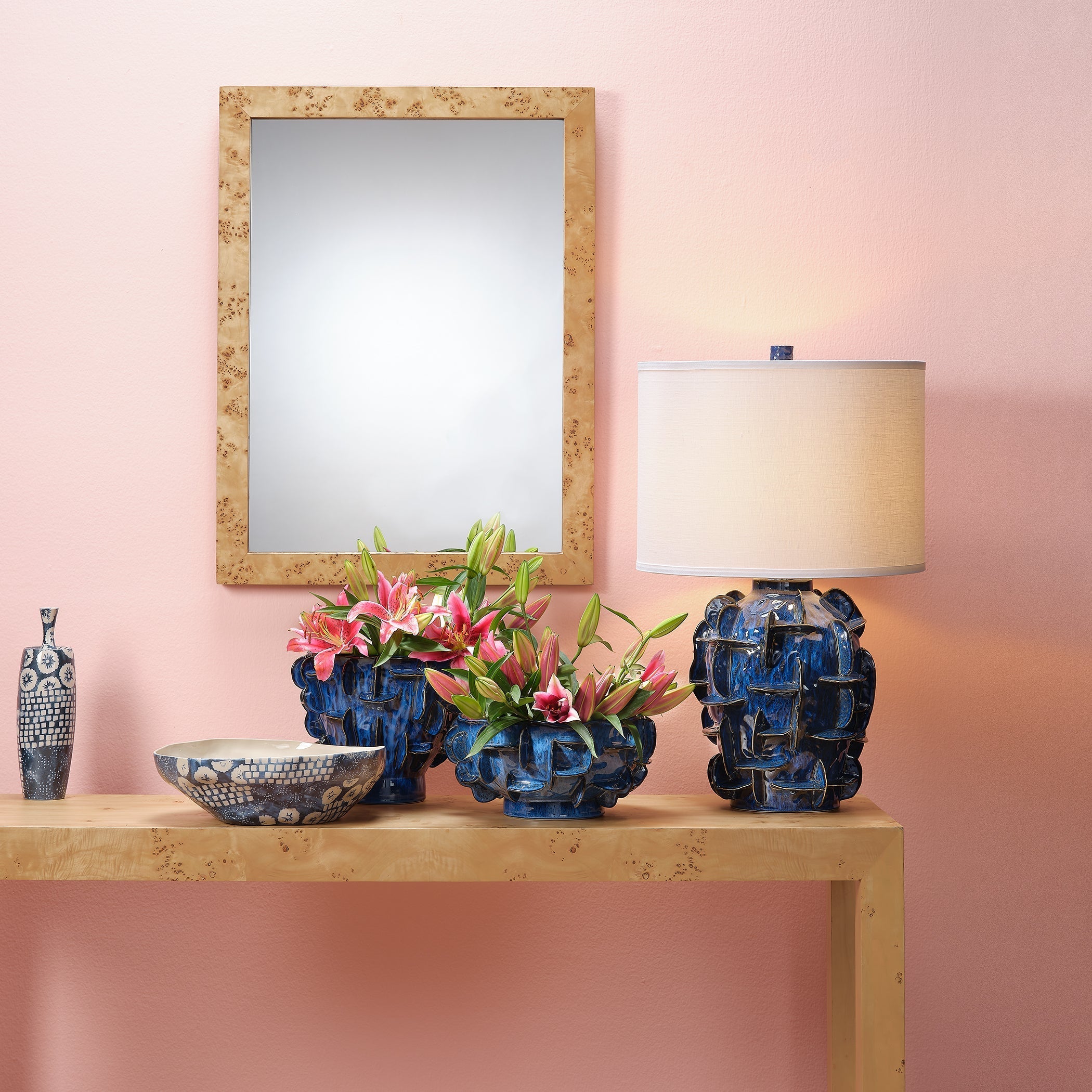 Helios Ceramic Table Lamp with Linen Shade