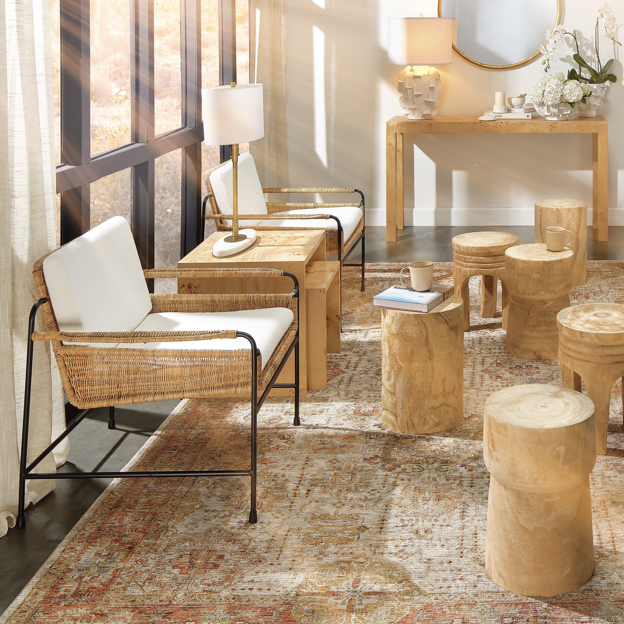 Helios Ceramic Table Lamp with Linen Shade