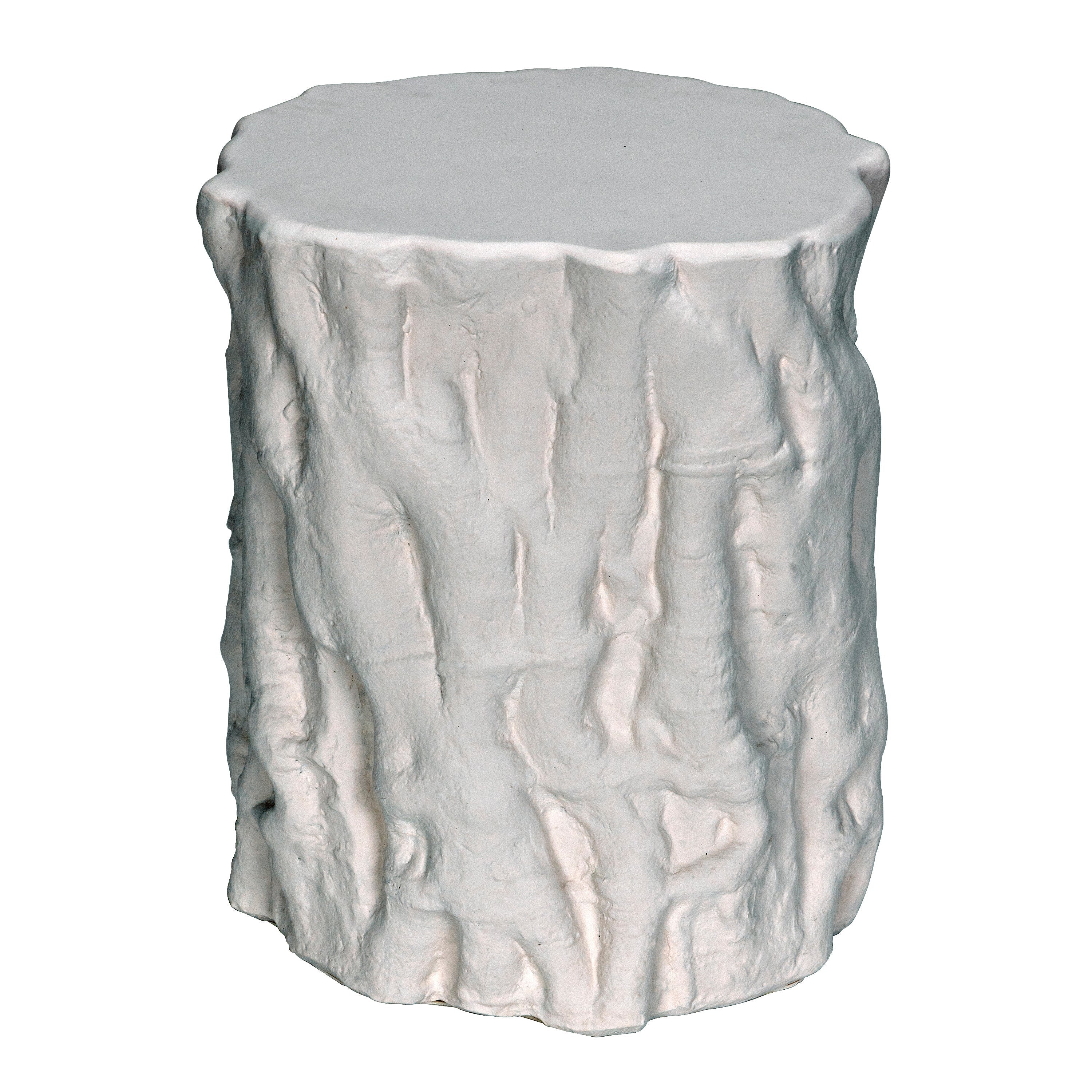 Damono Stool/Side Table, White Fiber Cement