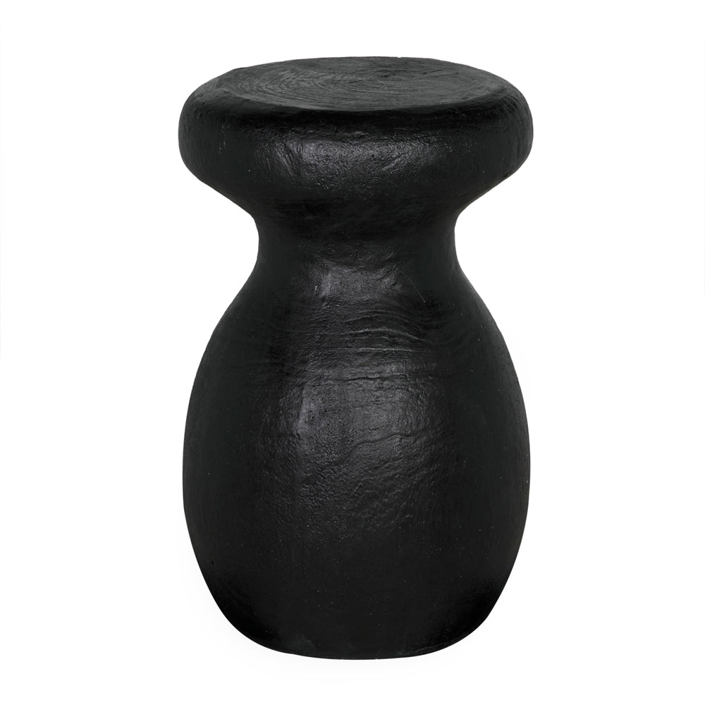 Samson Stool/Side Table, Black Burnt Resin