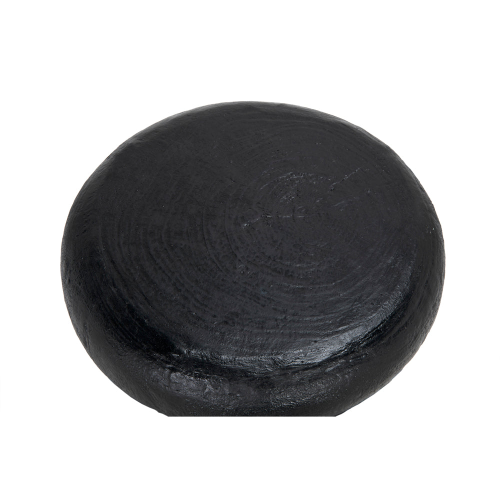 Samson Stool/Side Table, Black Burnt Resin