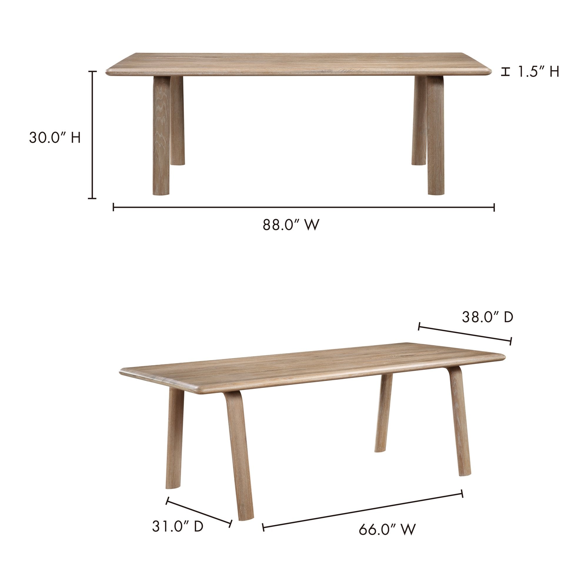 Malibu Dining Table, Natural