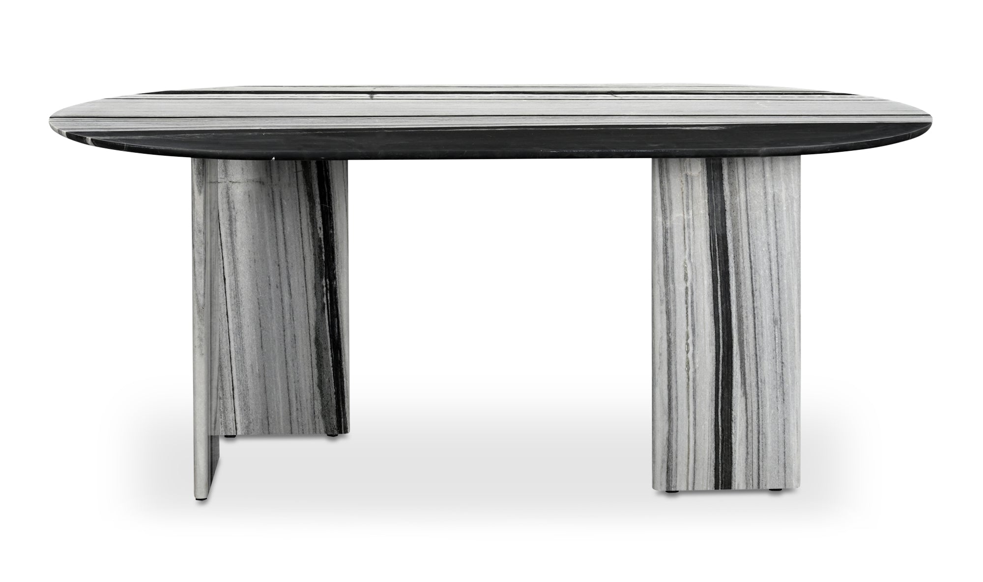 Celia Oval Dining Table, Panda Marble