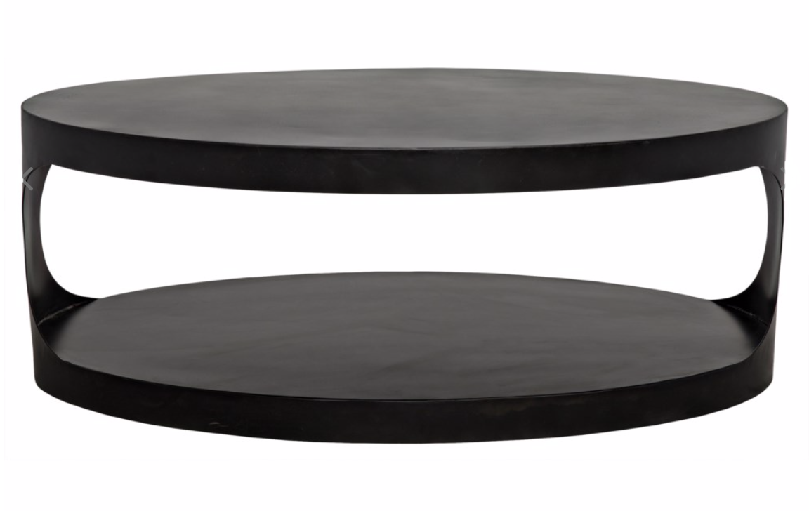 Eclipse Oval Coffee Table, Black Metal