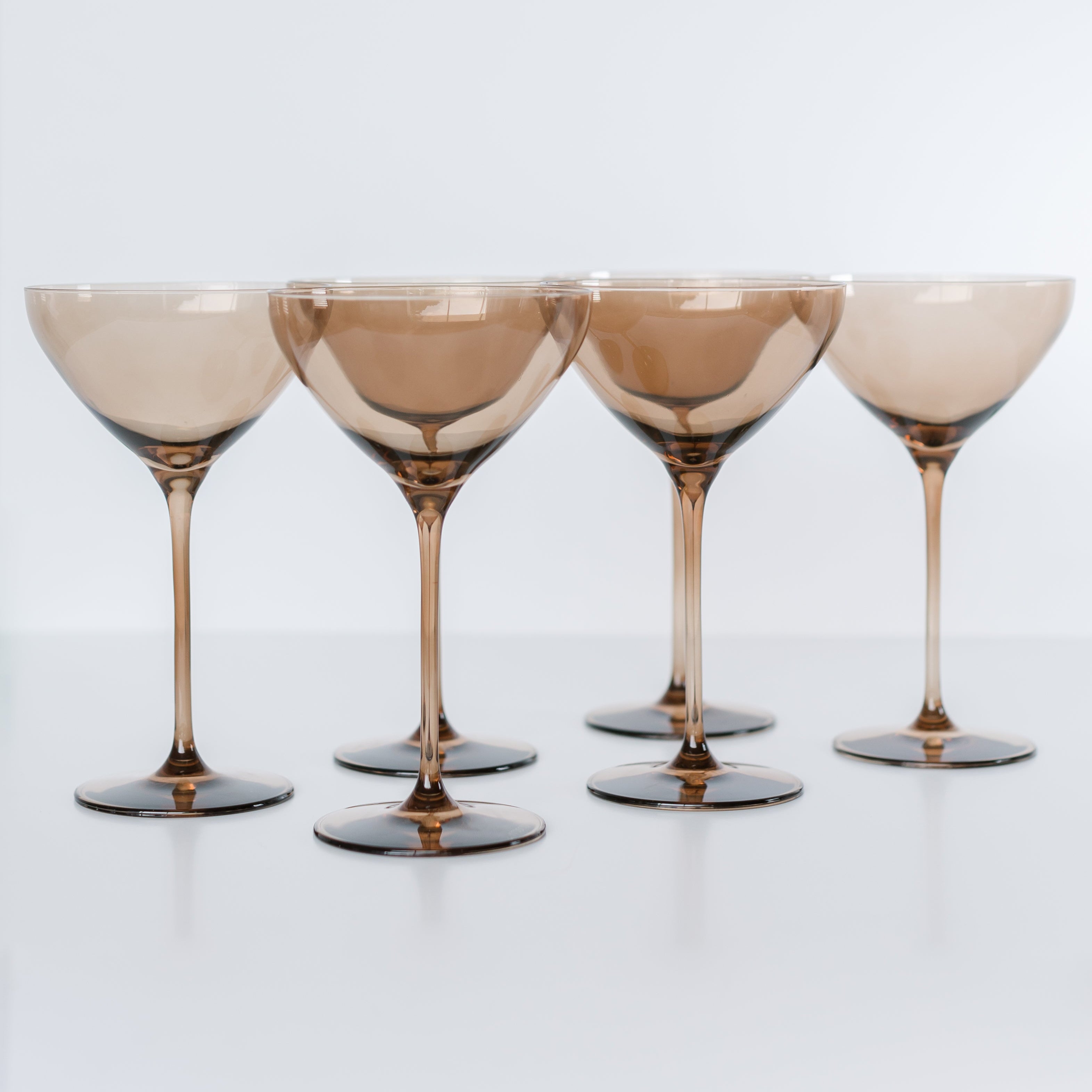 Estelle Colored Martini Glass - Set of 6 {Mocha Mousse (Our Amber Smoke)}