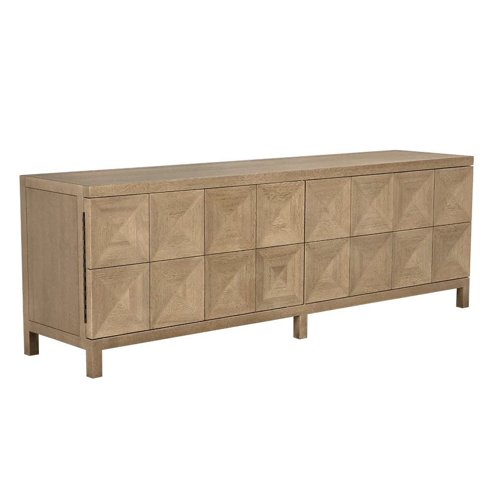 Quadrant 4 Door Sideboard, Washed Walnut