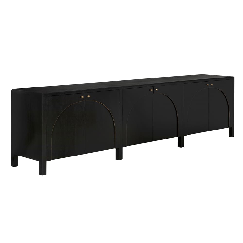 Weston Sideboard, Hand Rubbed Black with Light Brown Trim by Noir