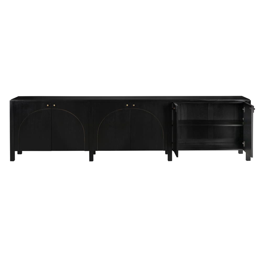 Weston Sideboard, Hand Rubbed Black with Light Brown Trim by Noir