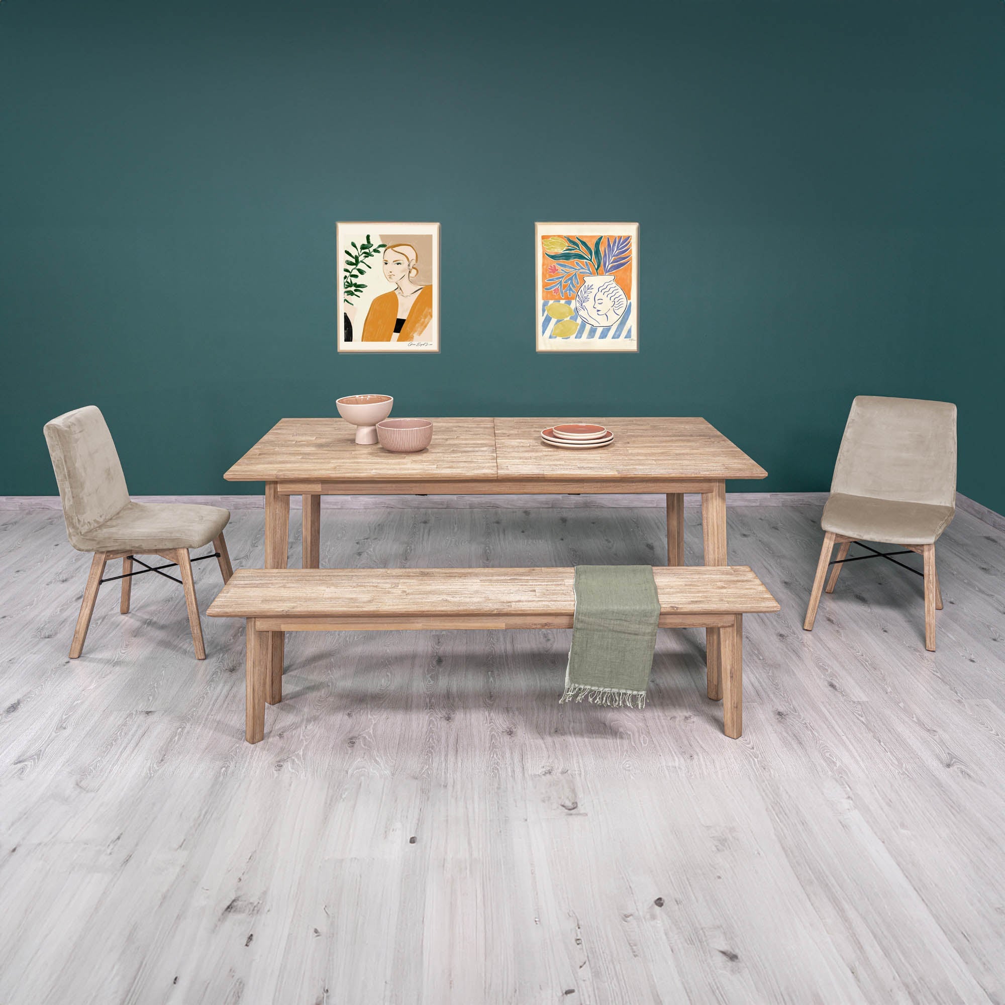 Gia Extension Dining Table - Light Driftwood