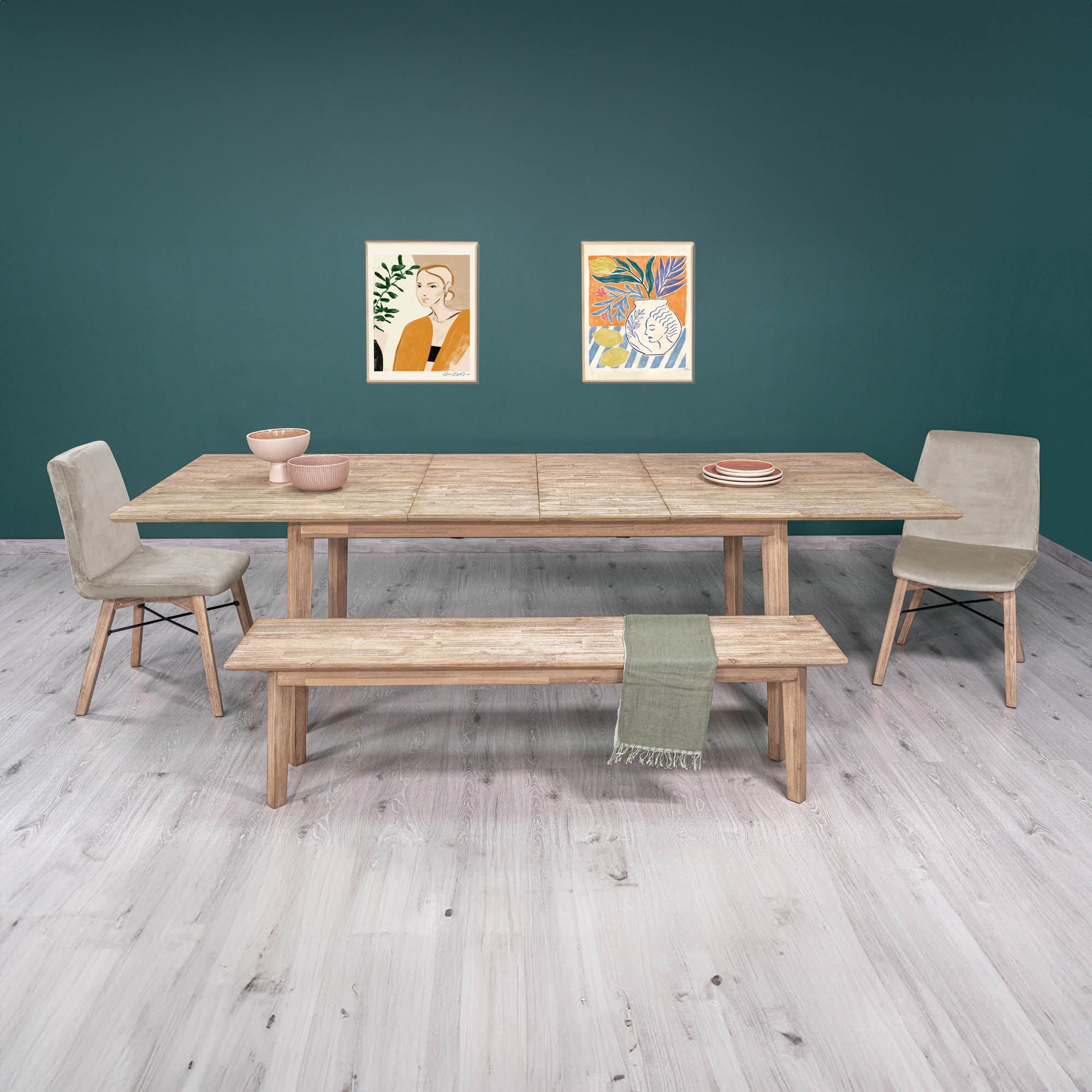 Gia Extension Dining Table - Light Driftwood