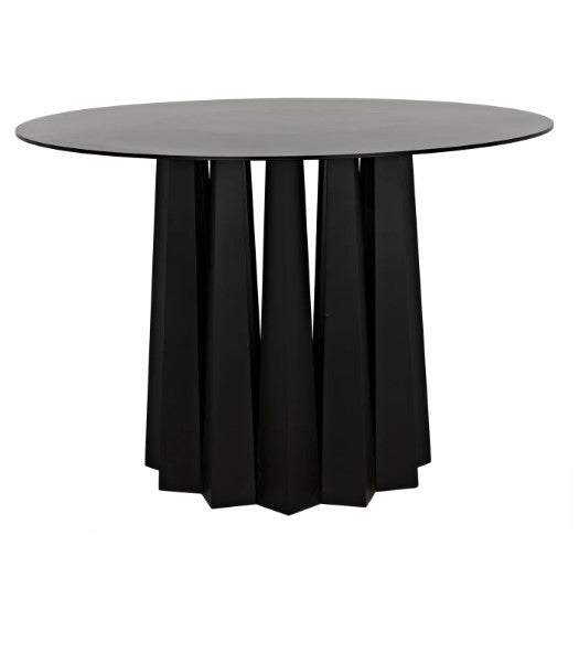 Column Dining Table, Black Steel