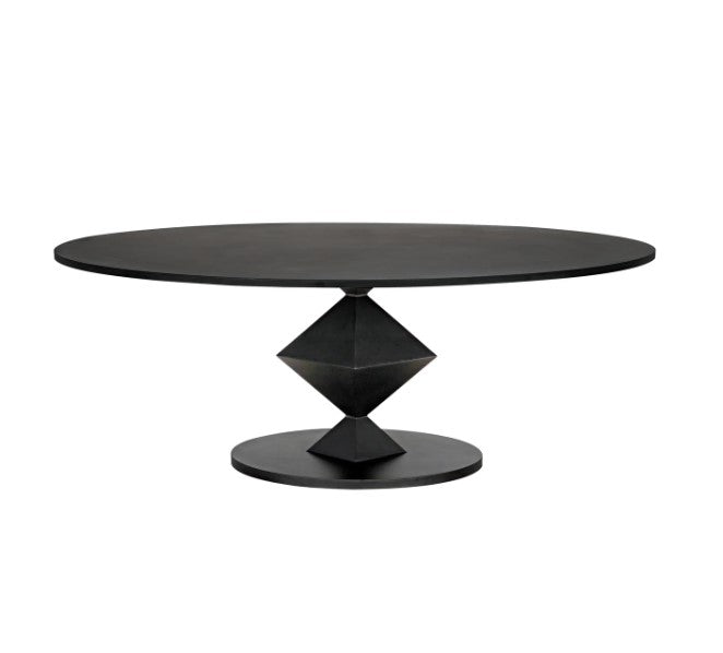 Katana Oval Dining Table, Black Metal