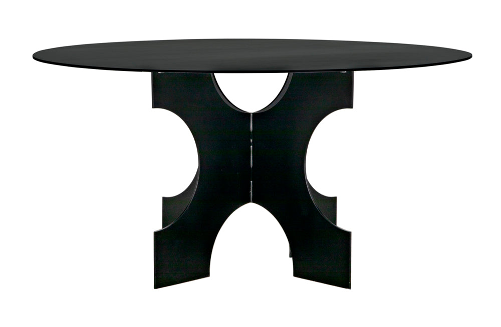 Element Dining Table, Black Metal
