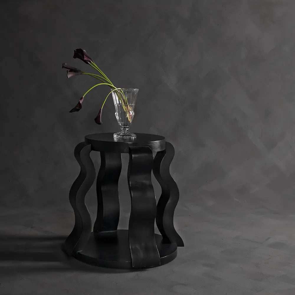 Anora Side Table, Hand Rubbed Black