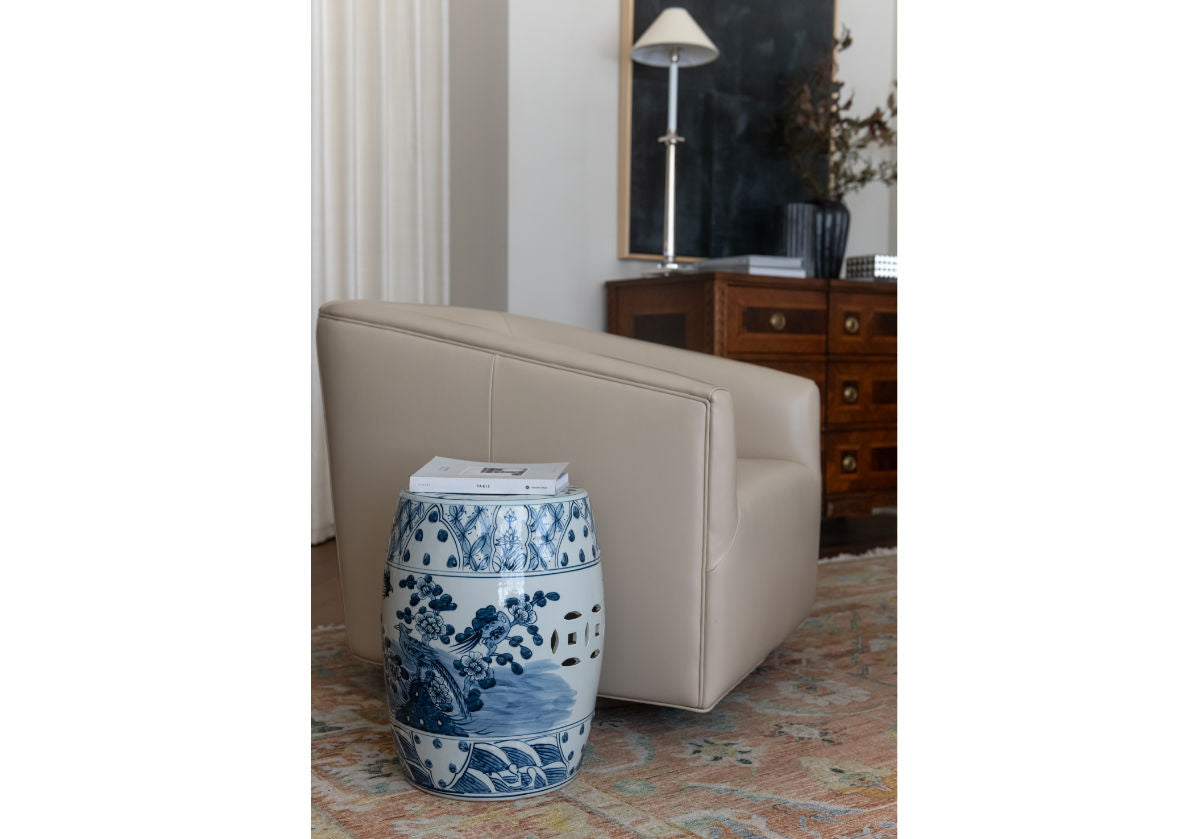 HARVEY SWIVEL CHAIR | Ivory Leather