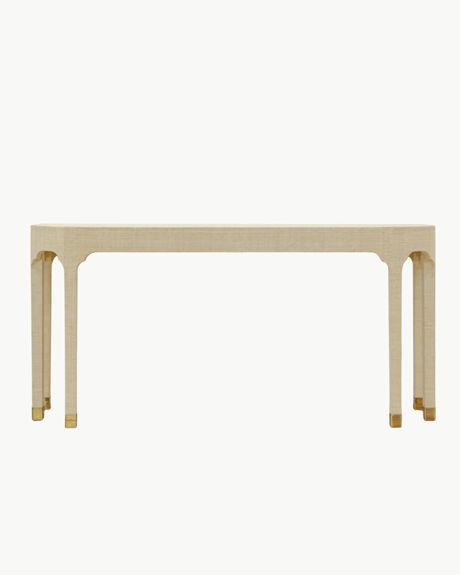 Grasscloth Demilune Table - Large