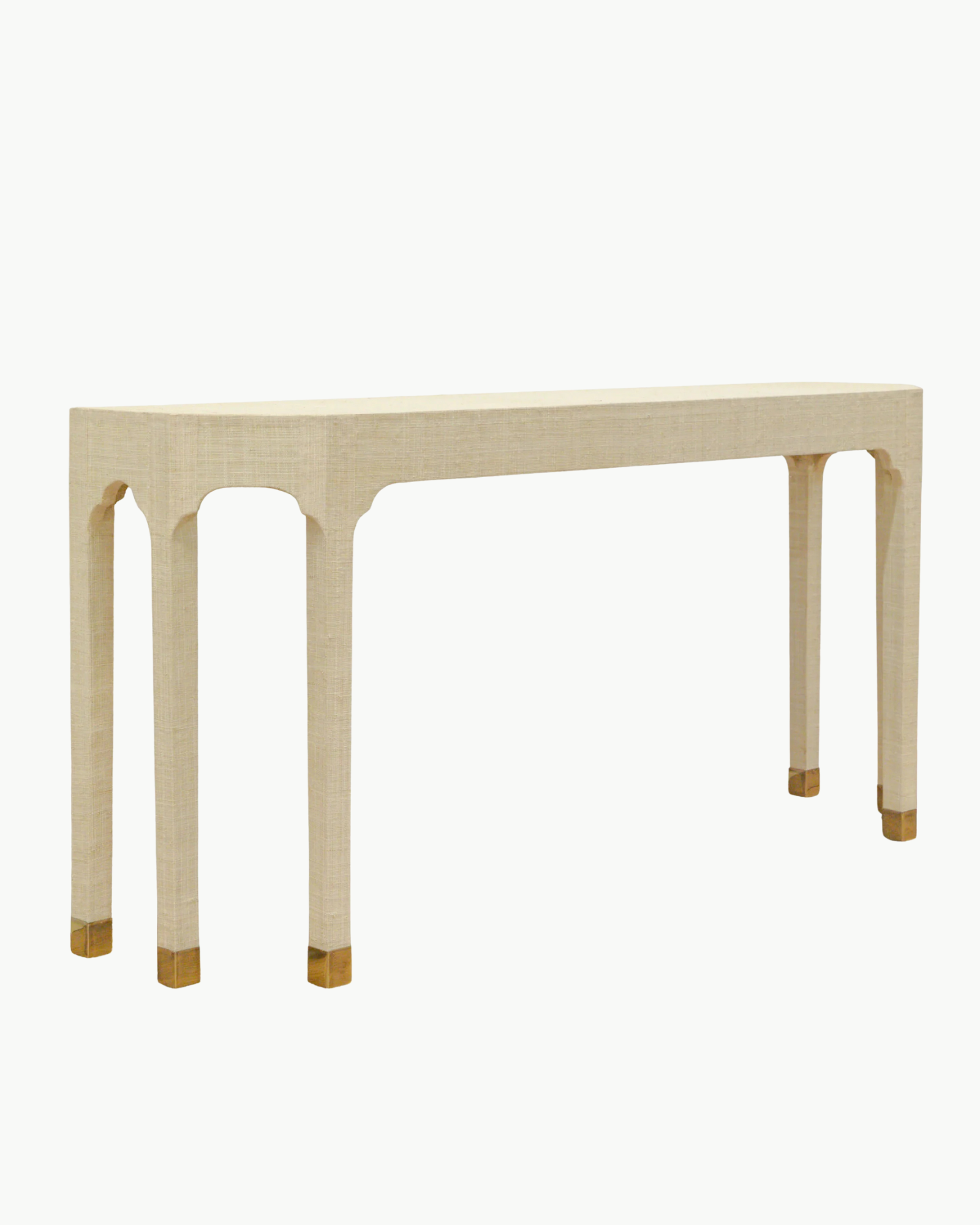 Grasscloth Demilune Table - Large