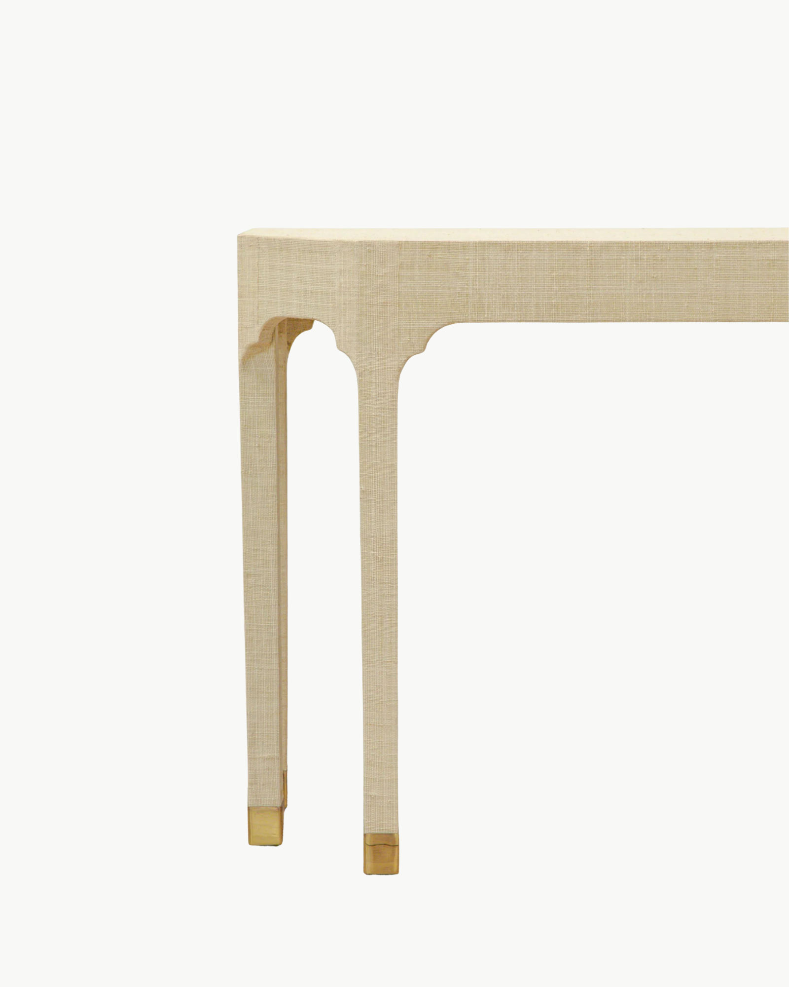 Grasscloth Demilune Table - Large